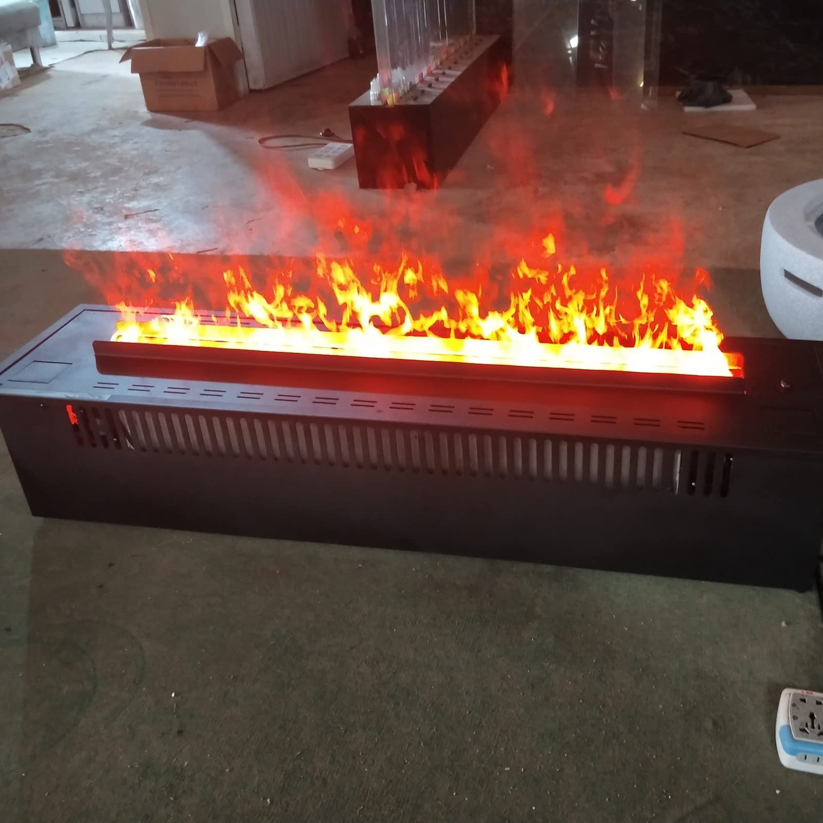 Camino Elettrico Simulazione 3D Fiamma del camino elettrico Rimantato a 3 colori Fiamma con decorazione di camino elettrico a LED Inserto Per Camino