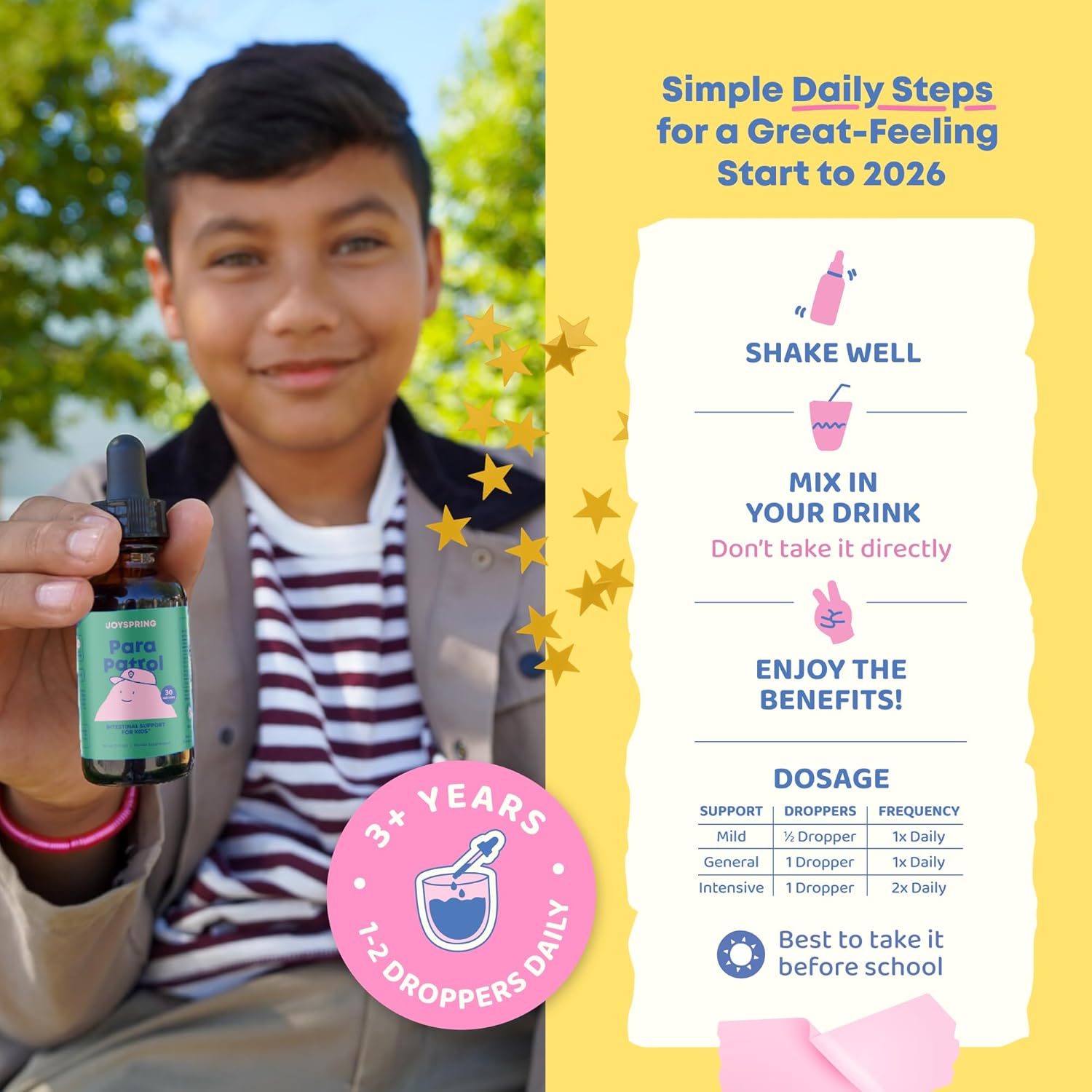 JoySpring ParaPatrol Kids’ Herbal Blend – Alcohol-Free Liquid Supplement with Black Walnut and Wormwood Extract | Supports Digestive Health | Natural Raspberry Flavor – 30 Servings - Image 6