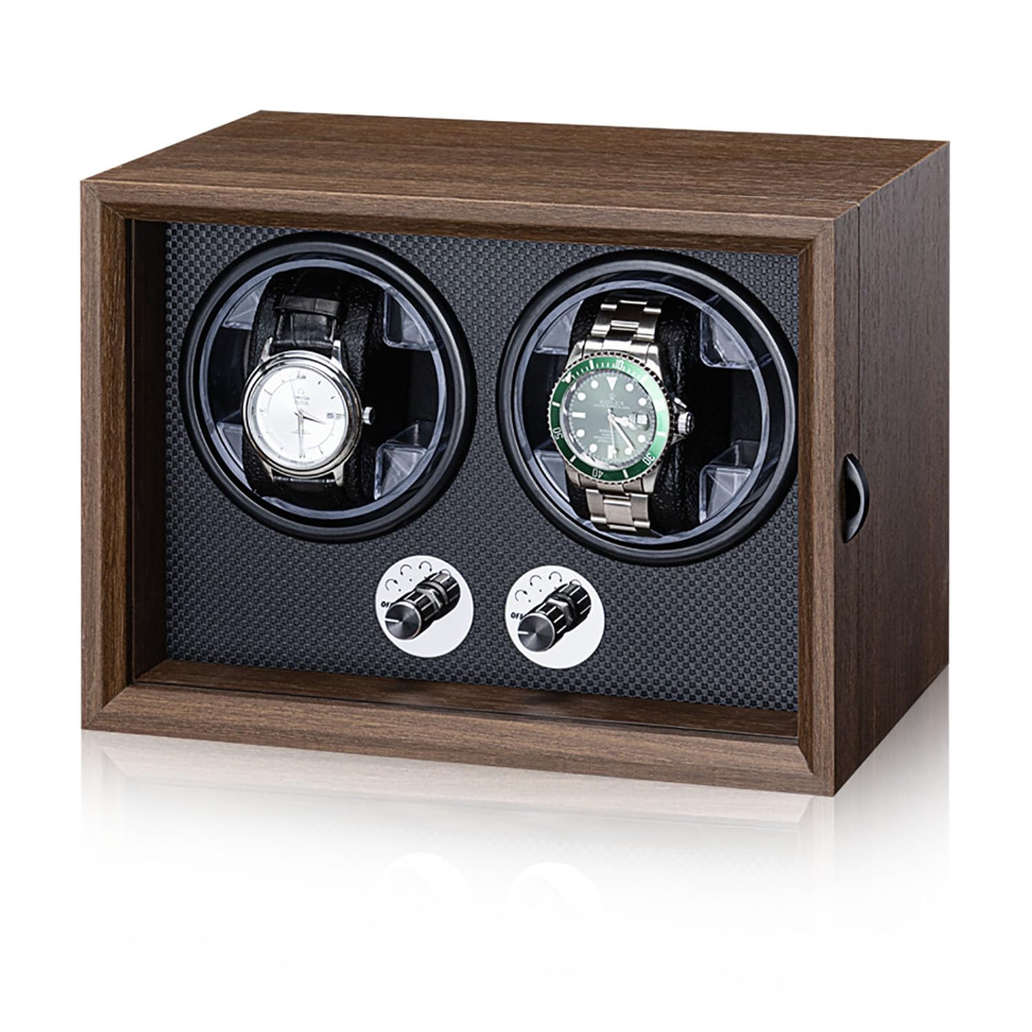 Caja Giratoria Automática para Relojes De Madera, Caja Giratoria Automática para Relojes con Iluminación Ambiental LED, Control Ajustable En 5 Niveles para Relojeros Y Relojerías