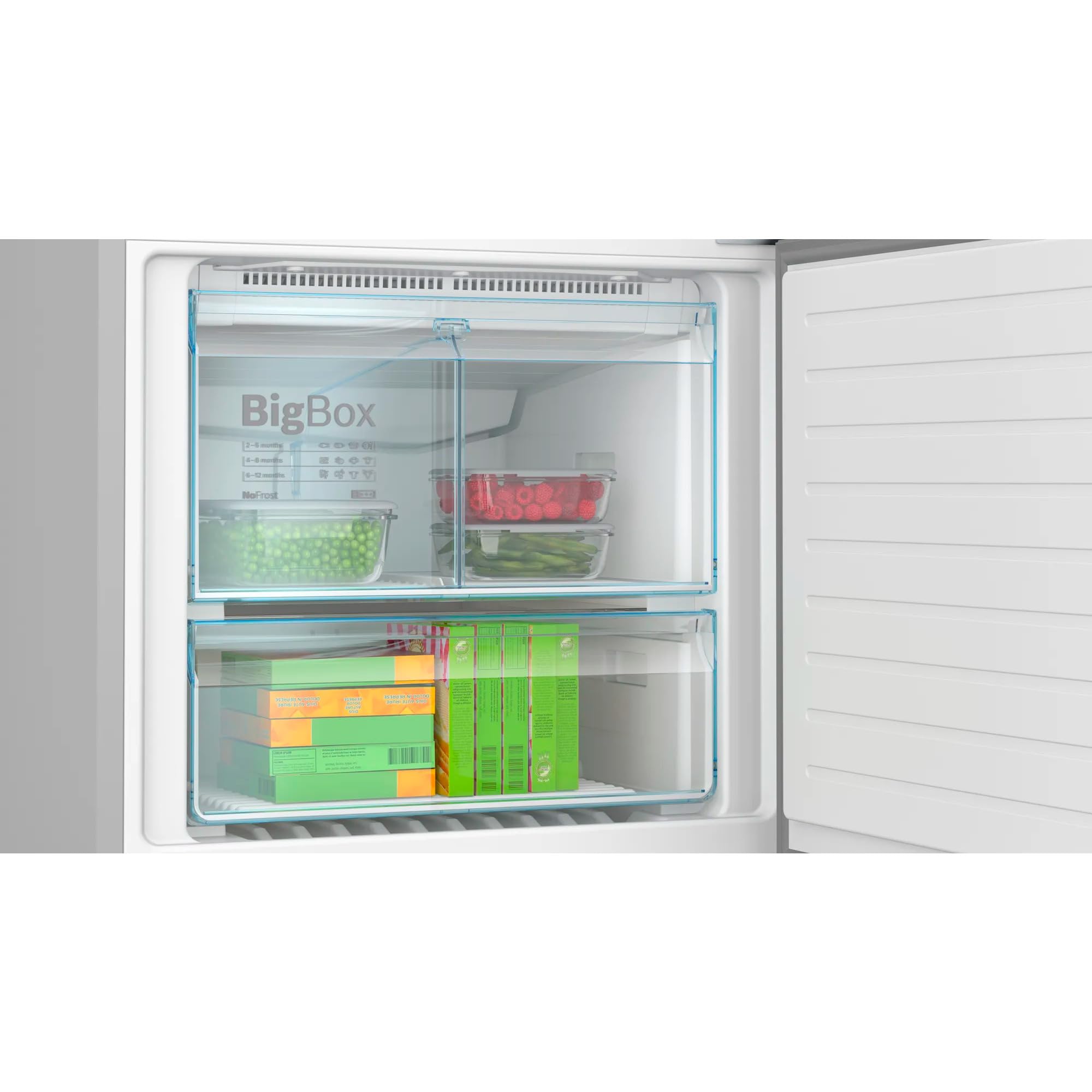Bosch KGN76AXDR, seria 6, XXL lodówko-zamrażarka, 186 x 75 cm, chłodzenie 406 l + zamrażanie 120 l, stal nierdzewna, czarna, NoFrost, VitaFresh XXL dla dłuższej świeżości, półka na butelki,