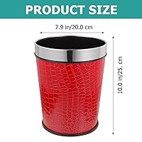 Vista 5 de STOBAZA Cubo de basura de cuero para baño, papelera, 5 l, color rojo, para baños, tocador, cocinas, hogar, oficina, hotel