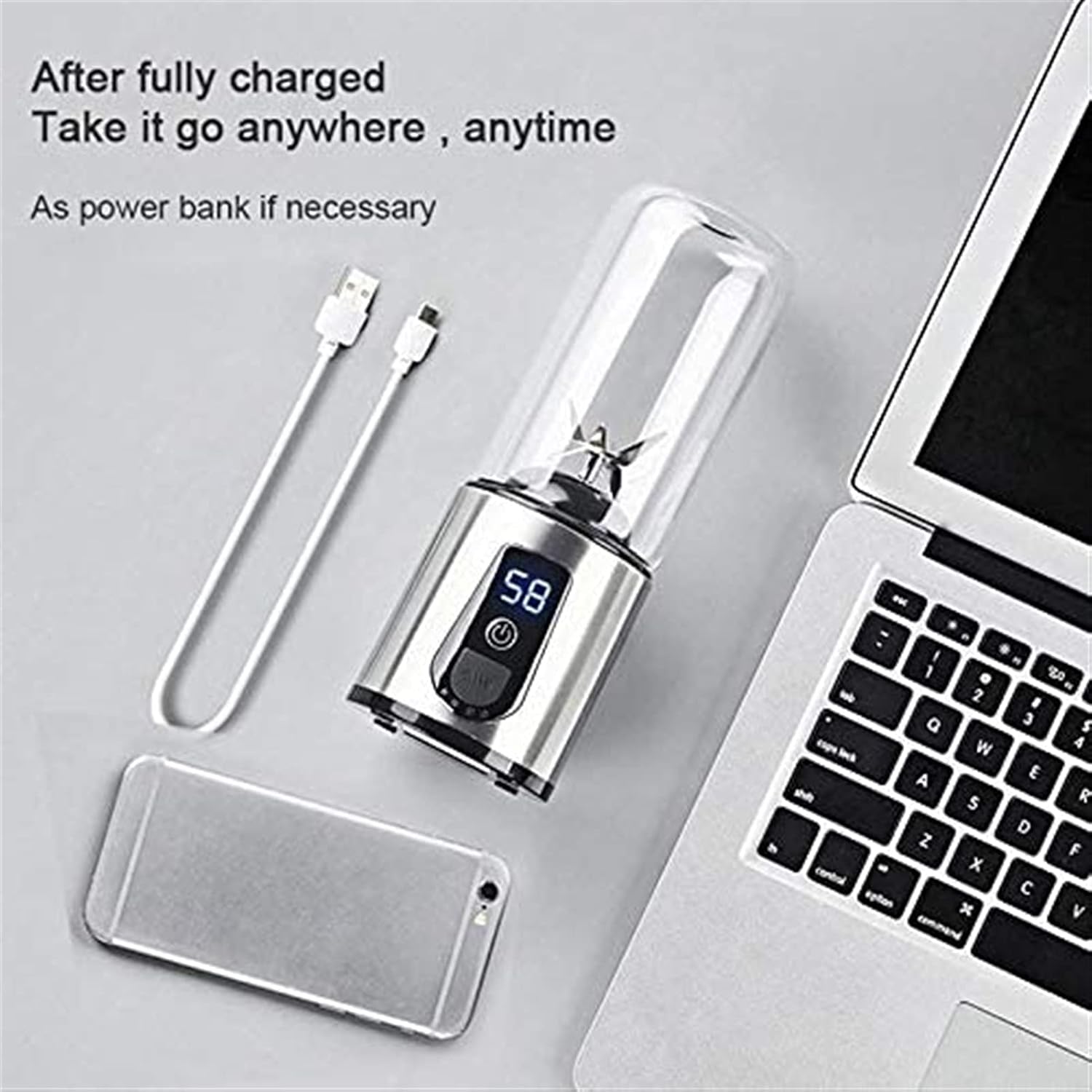 Portable Blender, Personal Blender, Mini Juicer Cup USB Rechargeable and Personal Size Blender Smoothies akes,400ml,Fruit Juice, Mixer