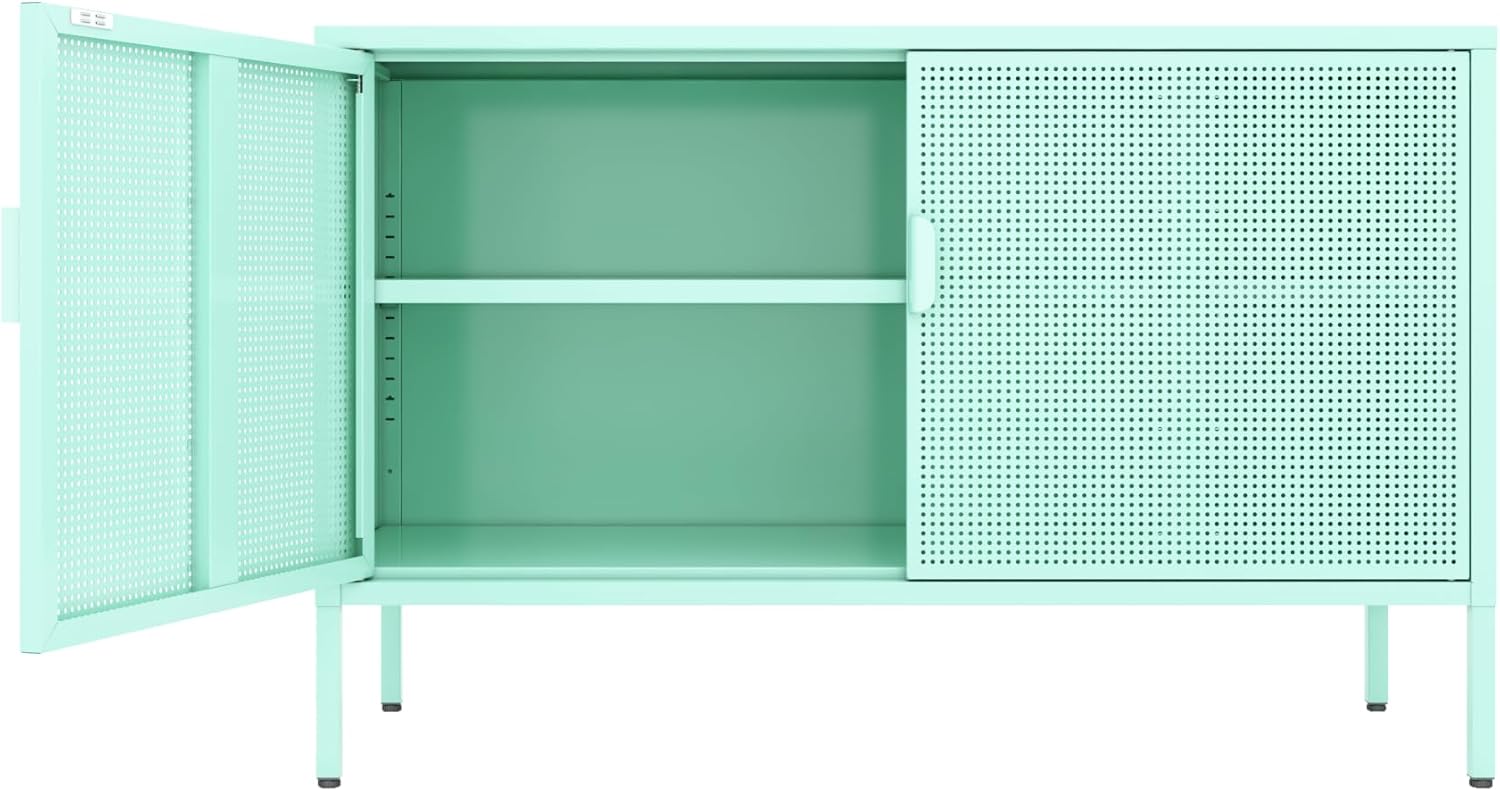 Metal Storage Locker Cabinet, Adjustable Shelves Free Standing Sideboard Steel Cabinets for Office,Home