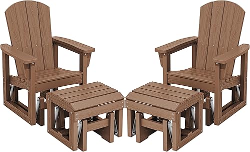 Vista 21 de SERWALL Silla Planeadora para Exteriores, Silla Planeadora de Patio HDPE Balancín Resistente a Todo Clima para Exteriores, Negro