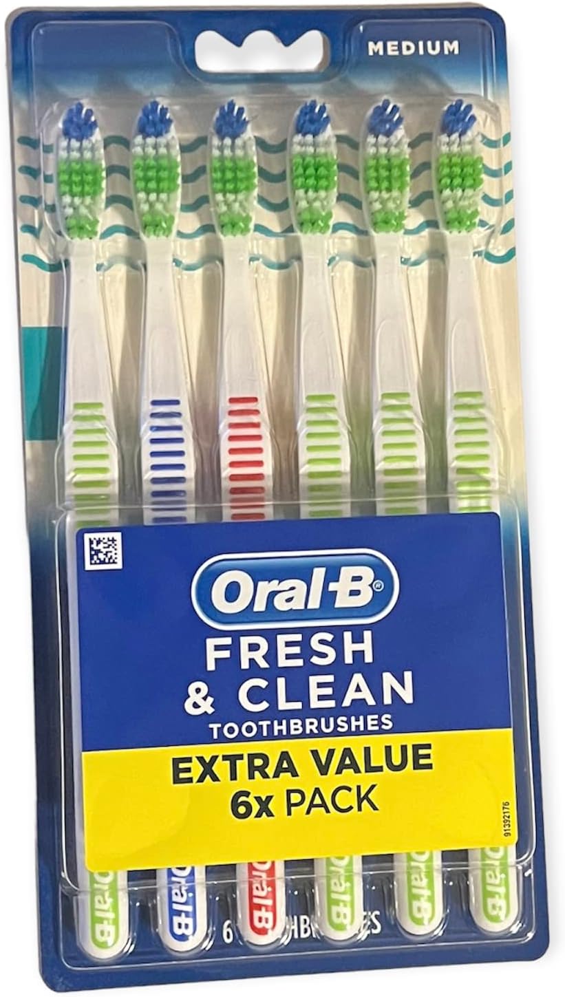 Oral-B Toothbrushes Fresh & Clean Medium 6 Count, 6 Count