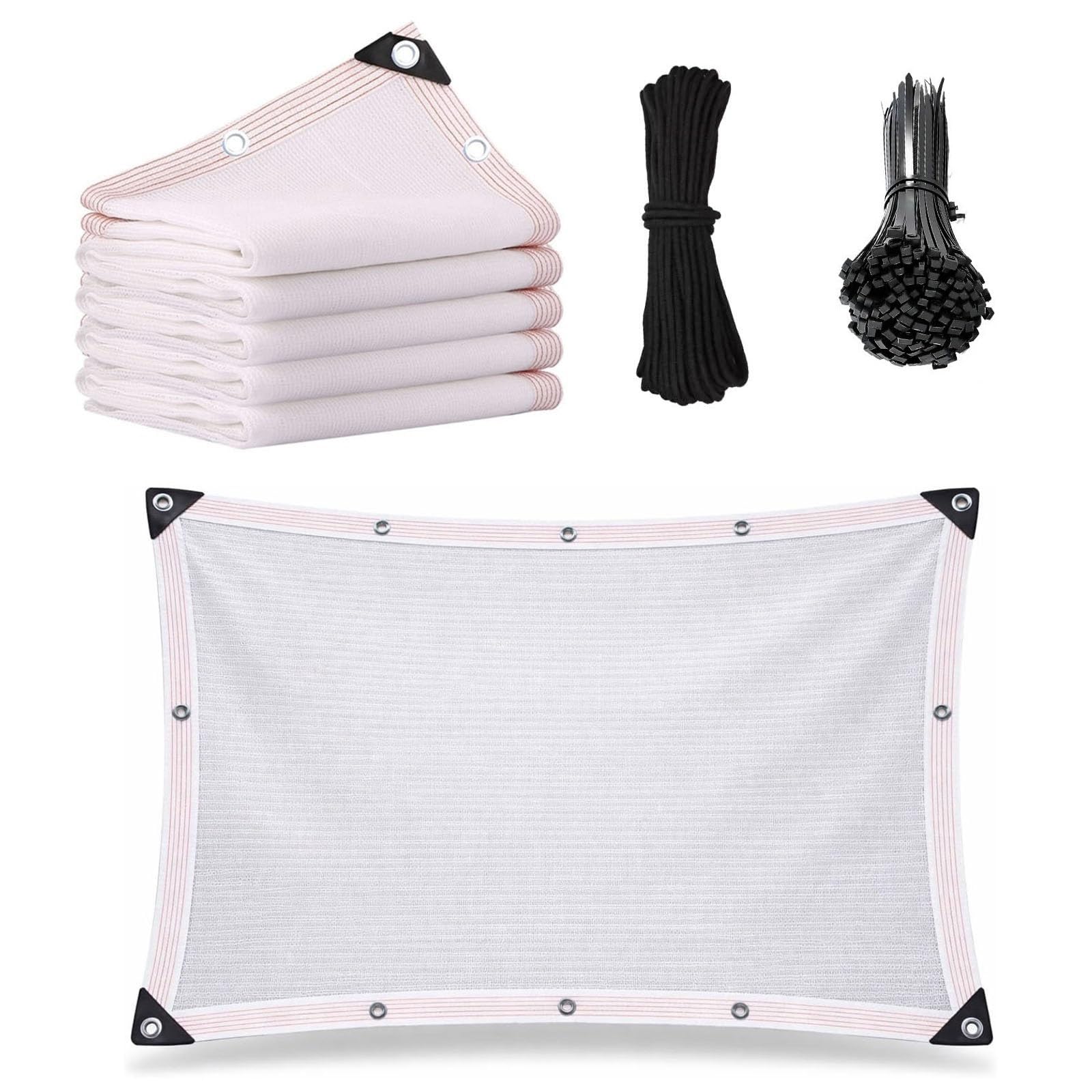 Rete Antigrandine per Orto con Occhielli, Rete Ombreggiante Bianca 50% Uv, Telo Ombreggiante Esterno Traspirante, Vele Ombreggianti Hdpe 5x5 3x3 3x4 per Gazebo Giardini Balcone Pollaio(4x5m)