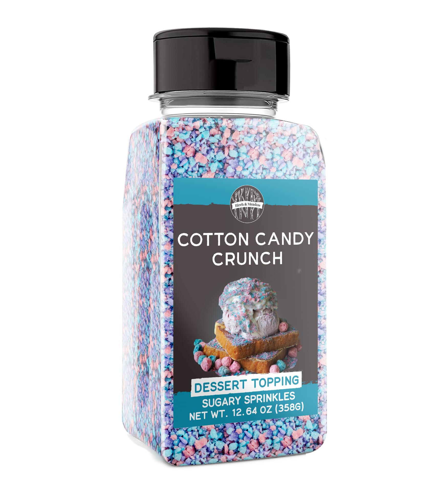 Birch & Meadow 2 Cups of Cotton Candy Crunch, Ice Cream Topping, Dessert Topper