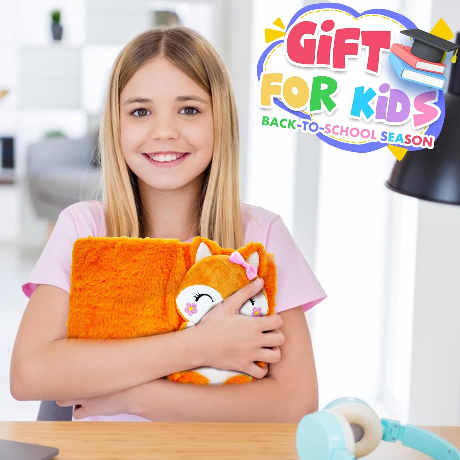 Fox Diary for Girls with Lock, Plush Fox Toys Gift for Teen Girls, Kids Fox Writing Journal Notebook, Birthday Gifts for Little Girls Ages 5 6 7 8 9 10-12 Year Old - Image 7