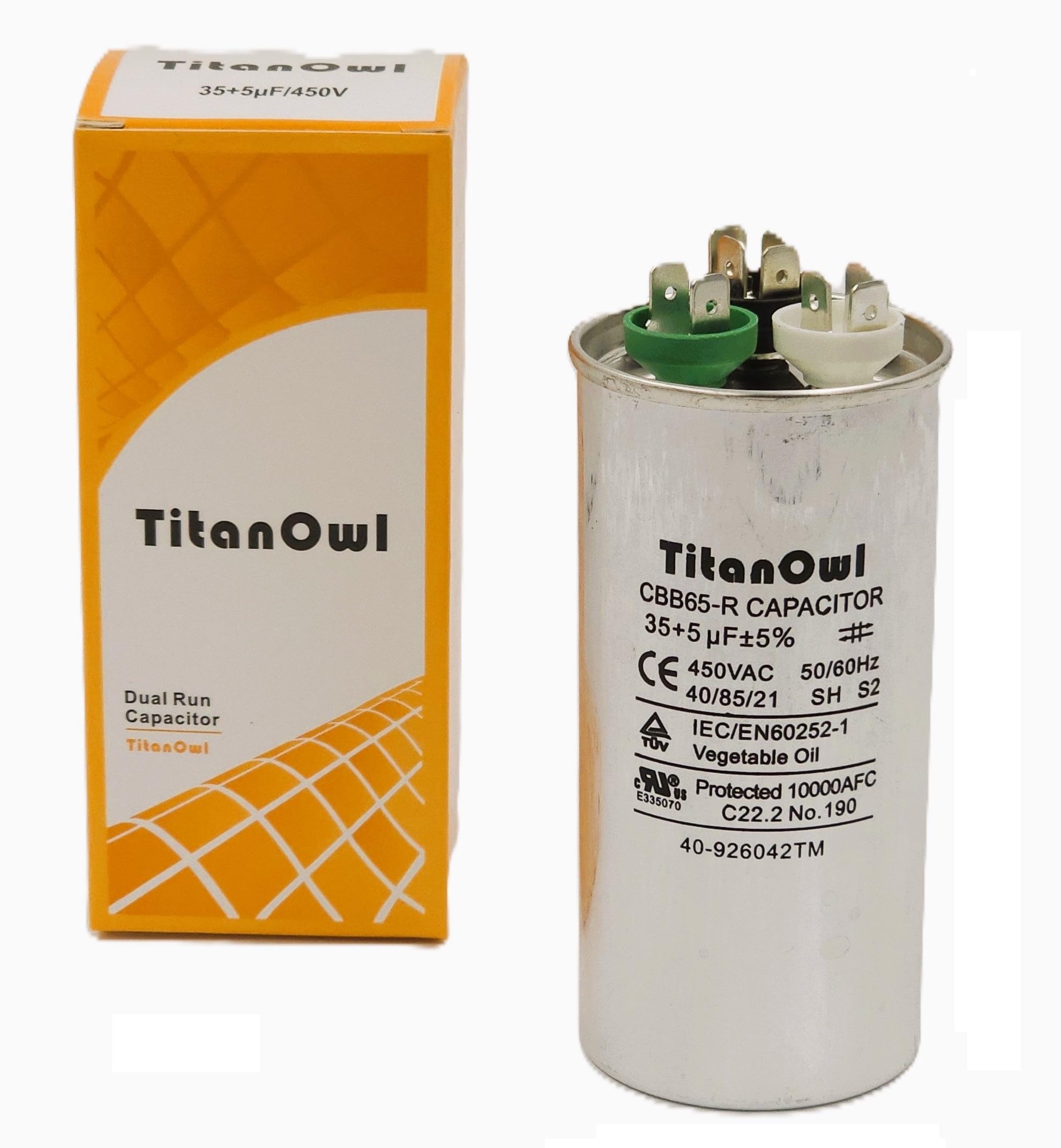 80+5 UF Dual Run Capacitor BOJACK – 370/450V AC, CBB65 Round, For AC ...