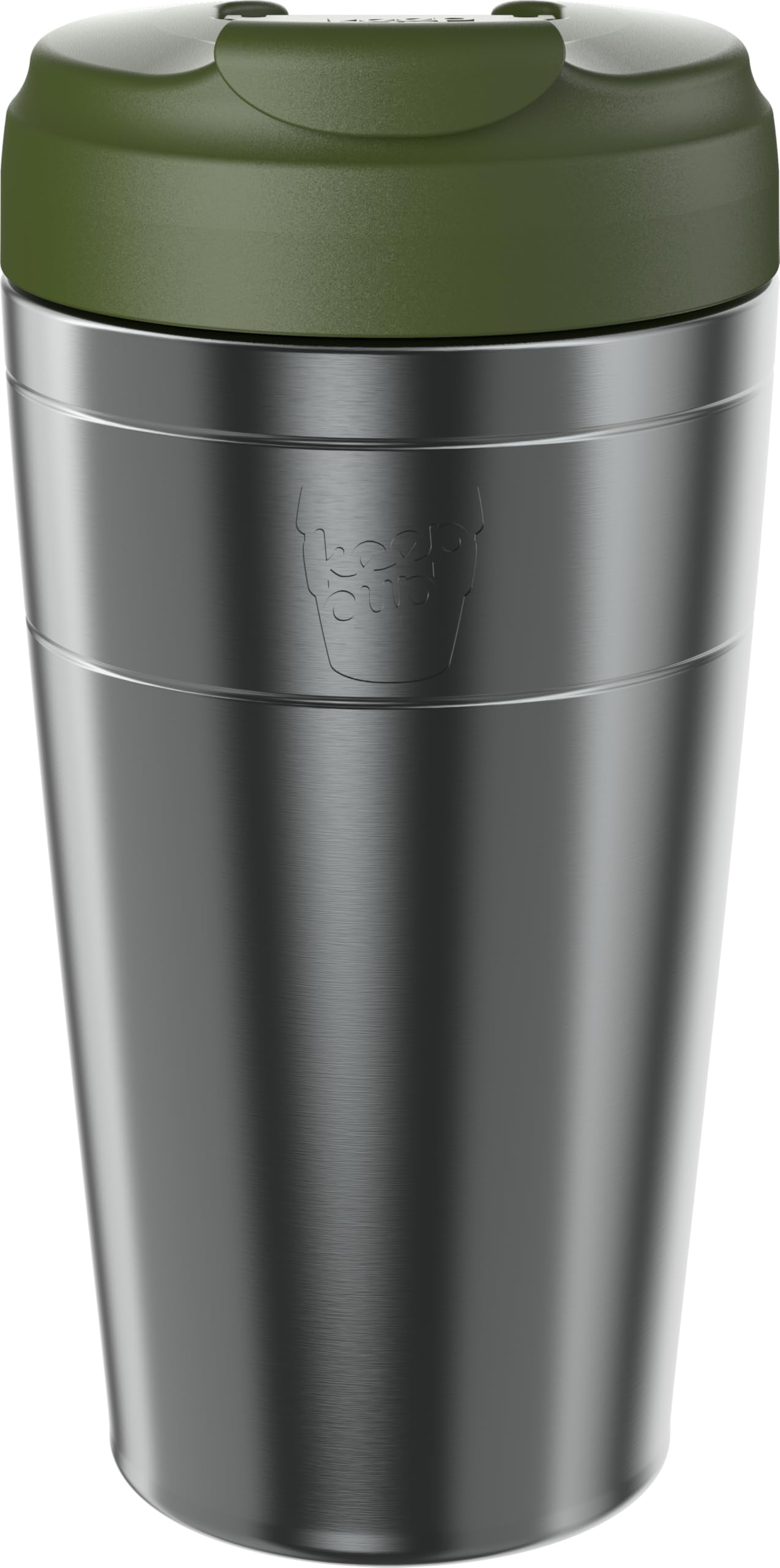 KeepCup Commuter Travel Mug - Insulated Stainless Steel Reusable Coffee Cup with Spillproof Flip Lid - 16oz/454ml - Pine