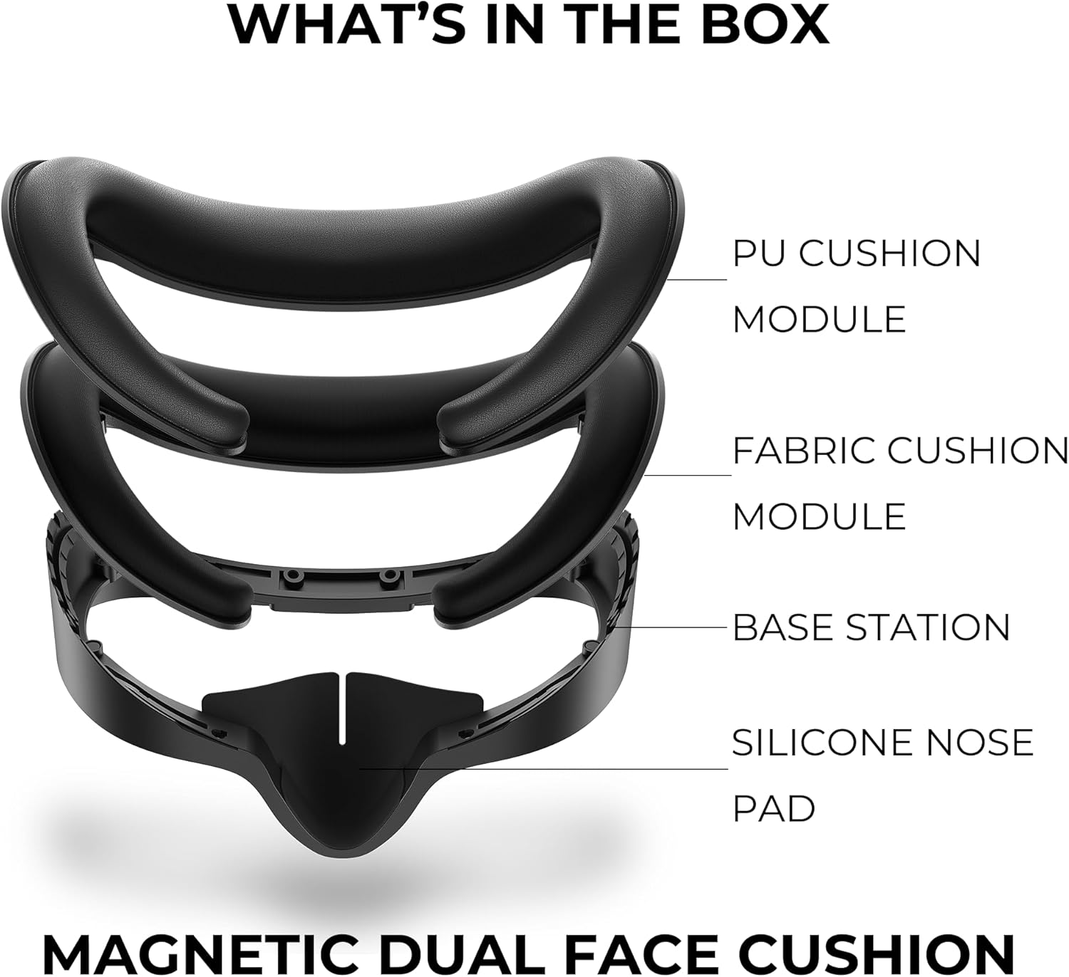 Modular Magnetic Mask for Meta Quest 3S – Quick-Swap PU & Fabric Face Pads