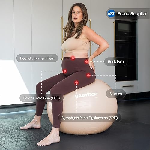 Miniatura 3 de BABYGO Birthing Ball - Pregnancy Yoga Labor & Exercise Ball & Book Set Trimester Targeting, Maternity Physio, Birth & Recovery Plan Included Anti