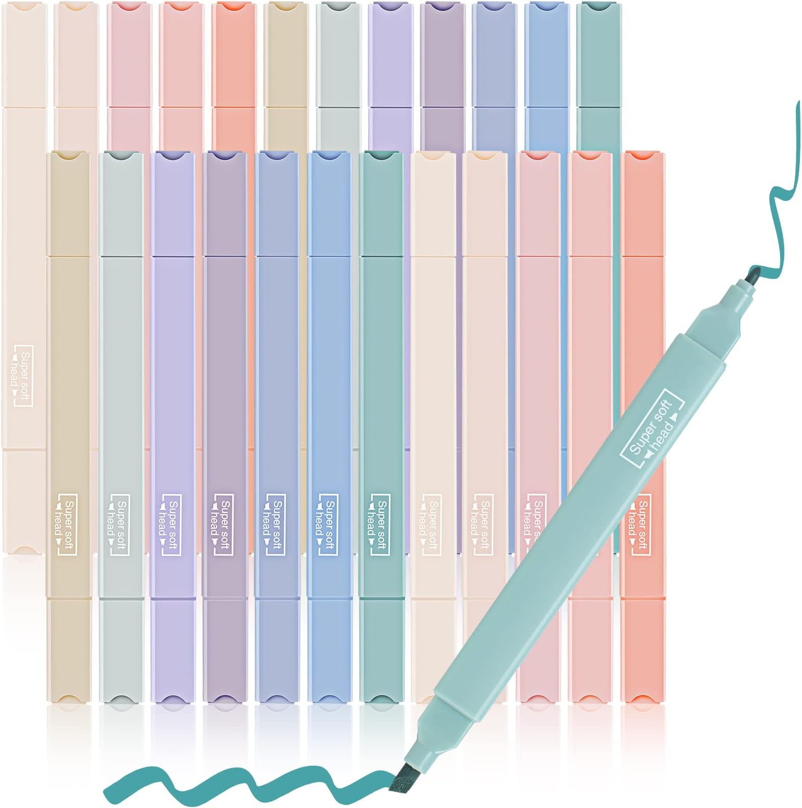 ZEYAR Cute Highlighters With Duals Tips, Cream Colors