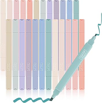 Meanplan 24 Pcs Aesthetic Bible Highlighters Double Ended No Bleed