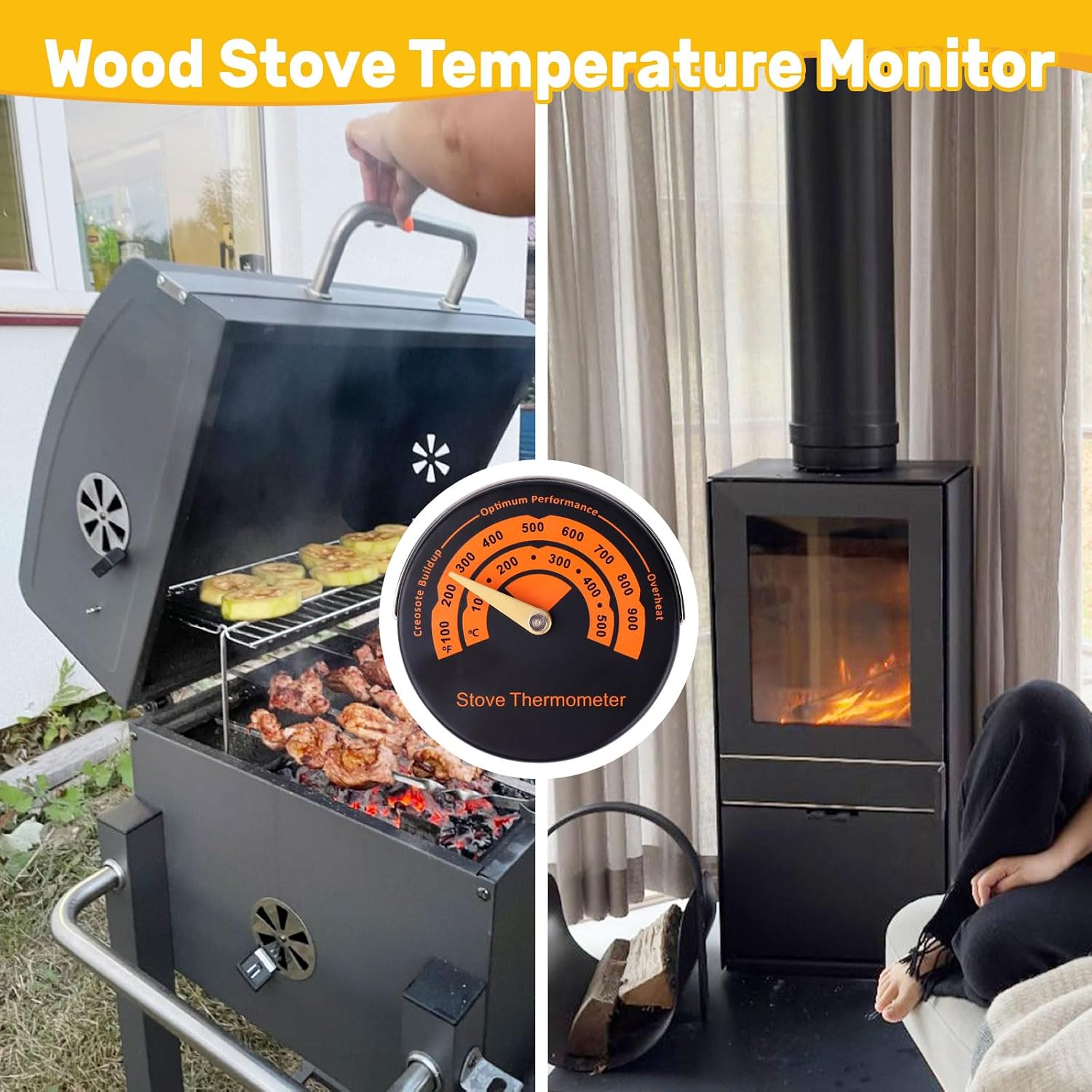 Magnetic Wood Stove Thermometer
