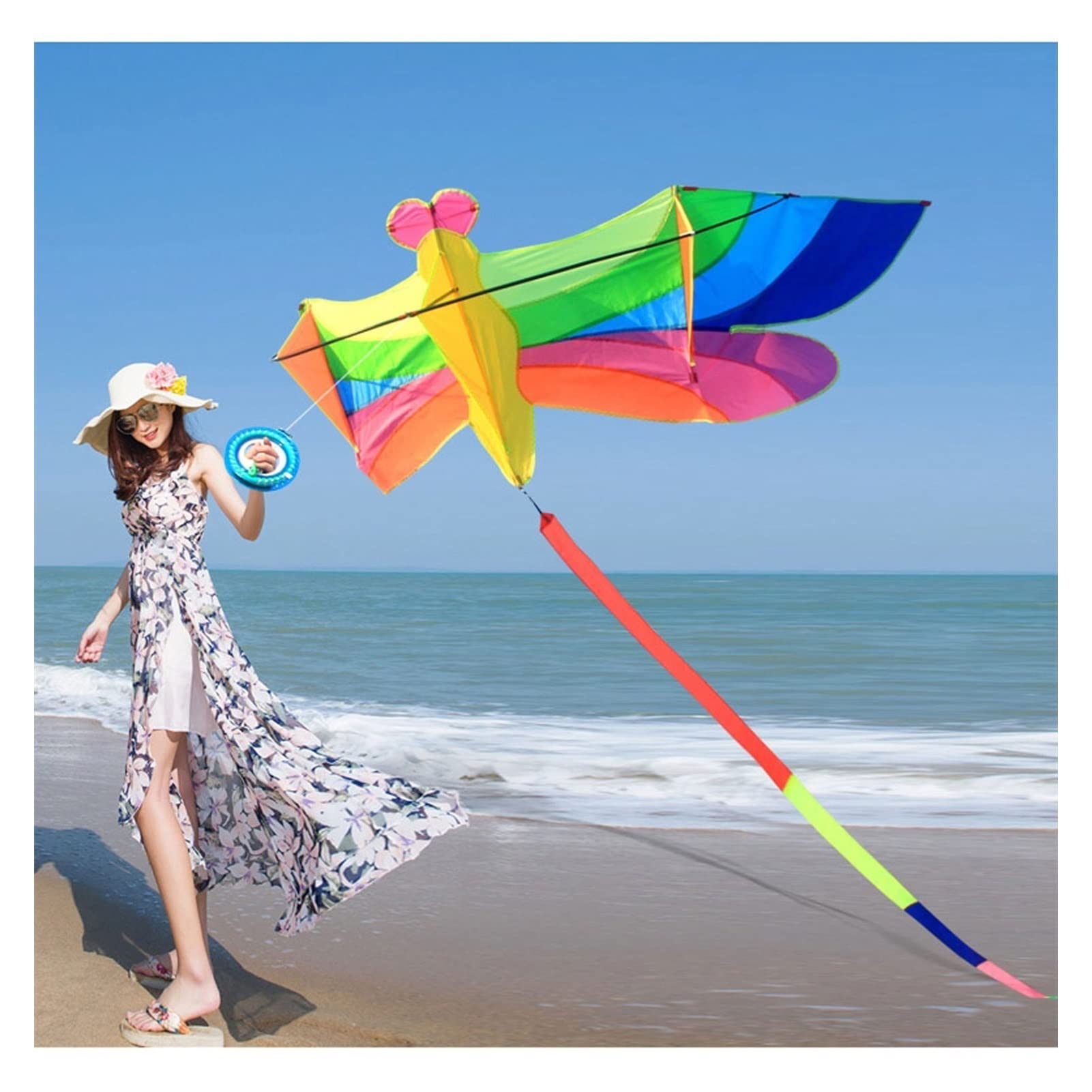 Leicht zu Fliegende Drachen Langer Schwanz Drachen Erwachsener Big Kite Set Einfach zu fliegen Kite Großer Erwachsener im Freien Sport großer Spielplatz Kite Beach 5 Meter Drachen für Spiele im Freien