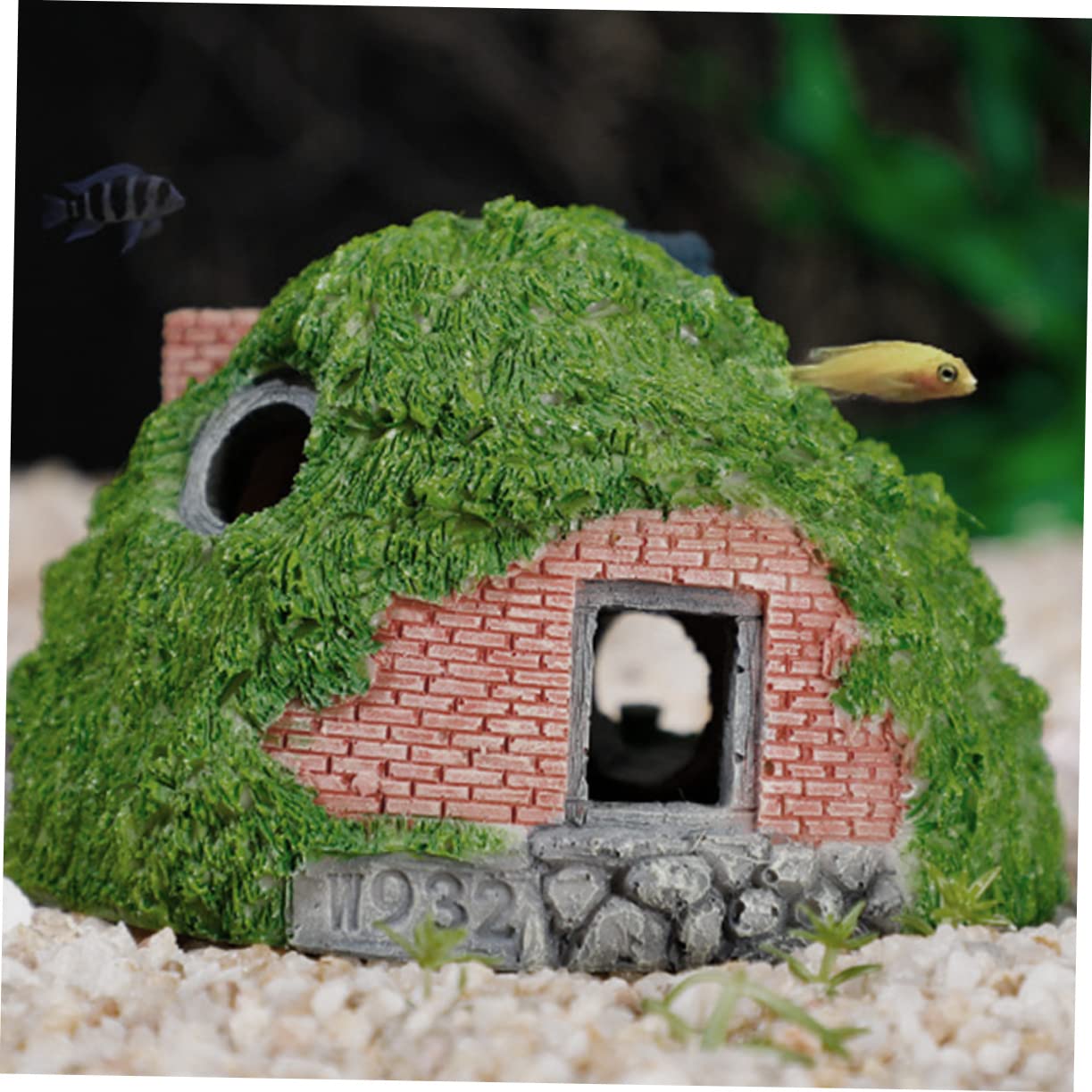 Cabilock Cueva Escondida de Resina para Acuario, Cueva Decorativa Resistente y Estable para Peces y Camarones