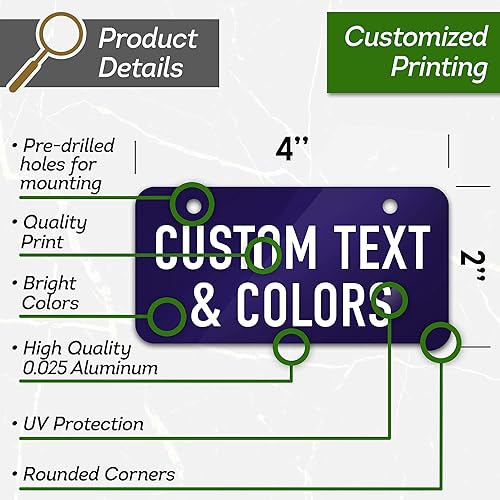 Miniatura 4 de Mini placa de matrícula, placa de matrícula personalizada para bicicletas, cuatrimoto, automóvil infantil, bicicleta para niños, carrito de golf,
