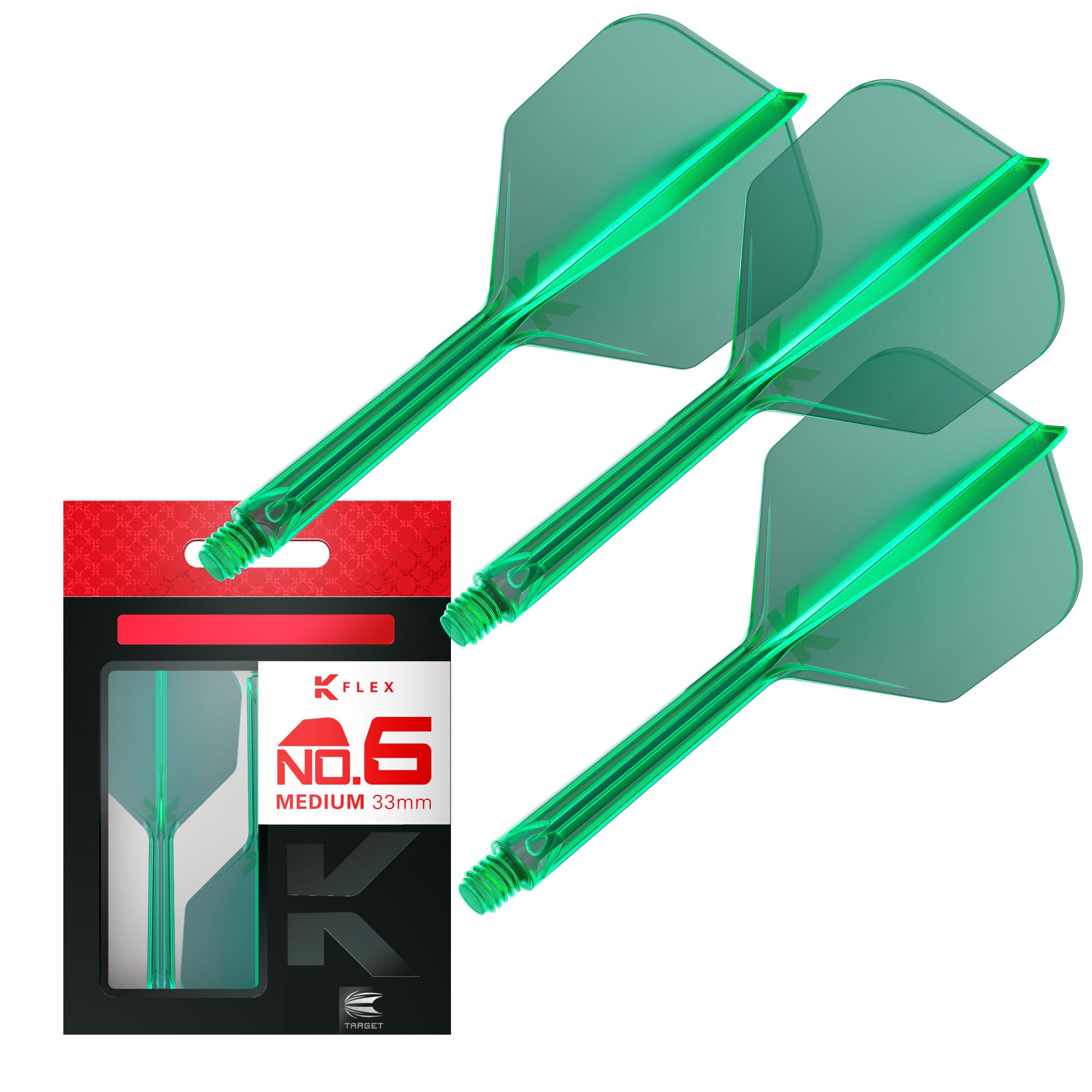 Target K-Flex Integrated Dart Flights and Shafts, No.6 Flight, Set of 3
