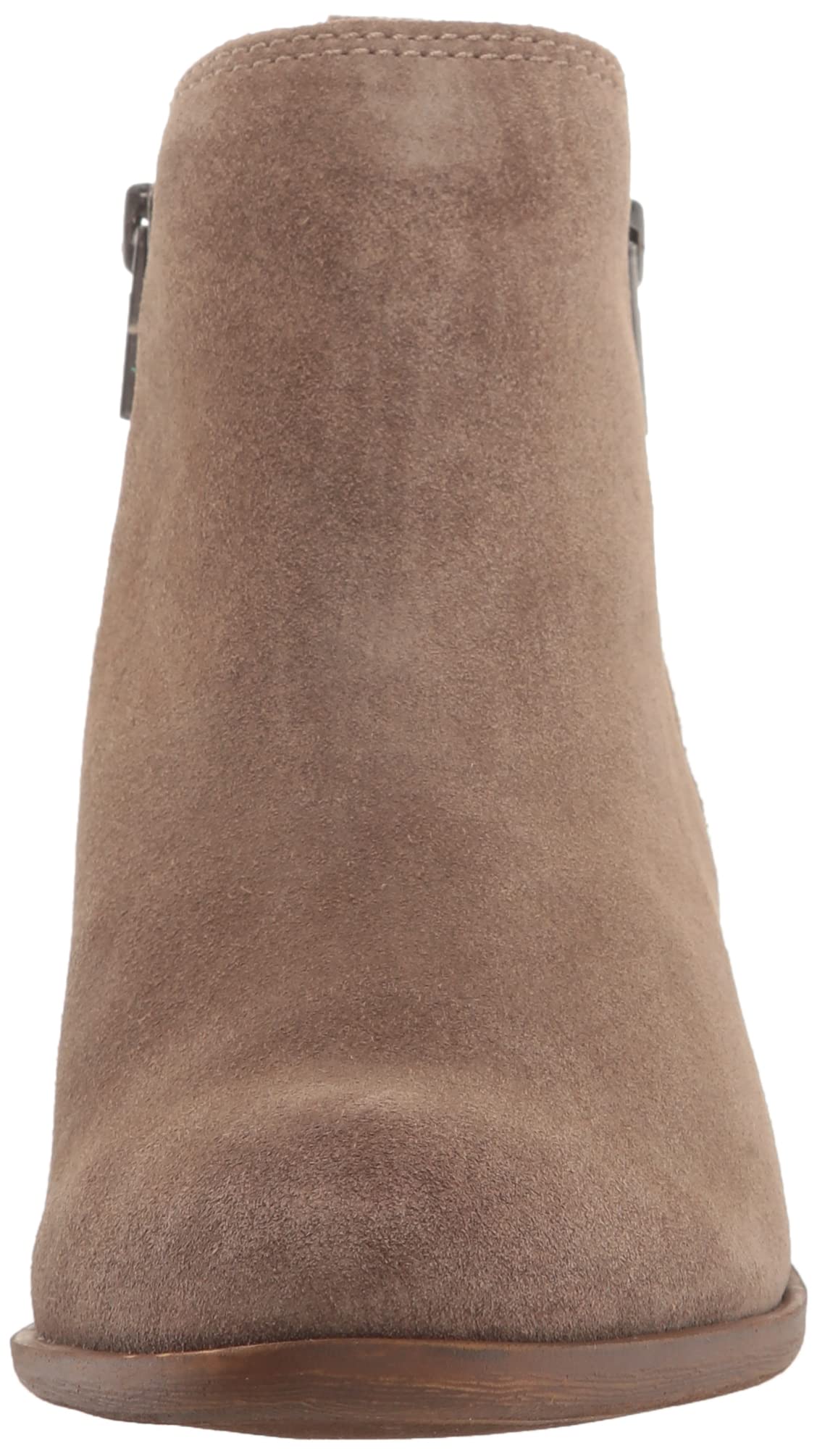 Close-up showing the soft leather texture of the Lucky Brand Women's Basel Ankle Booties.