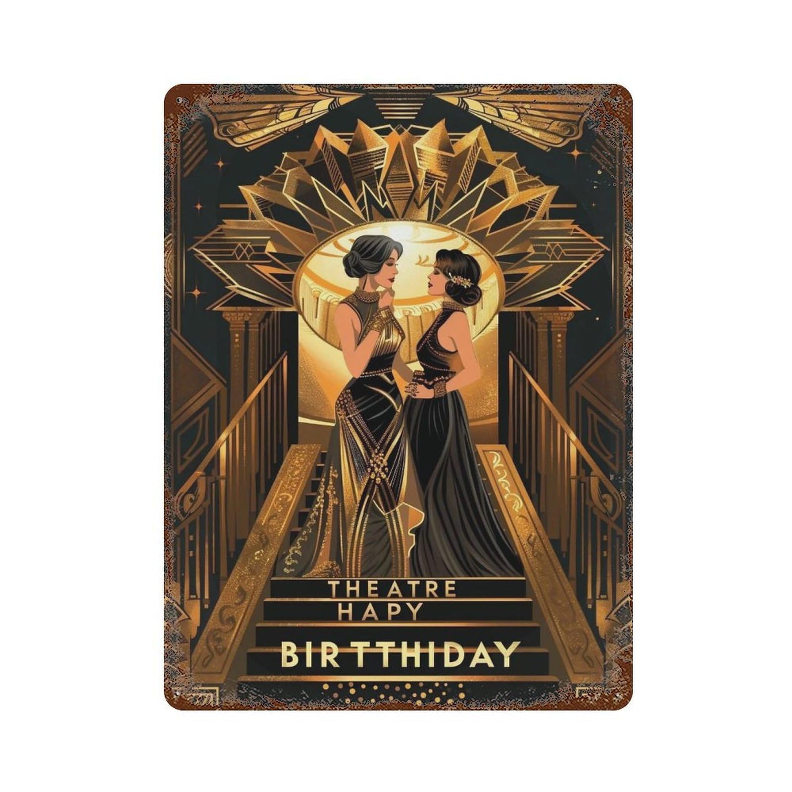 YHGERTKU 1920s Flapper Birthday 04 Wall Art Retro Iron Vintage Metal Tin Sign Poster Modern Decor for Living Rooms Gift 40x30cm