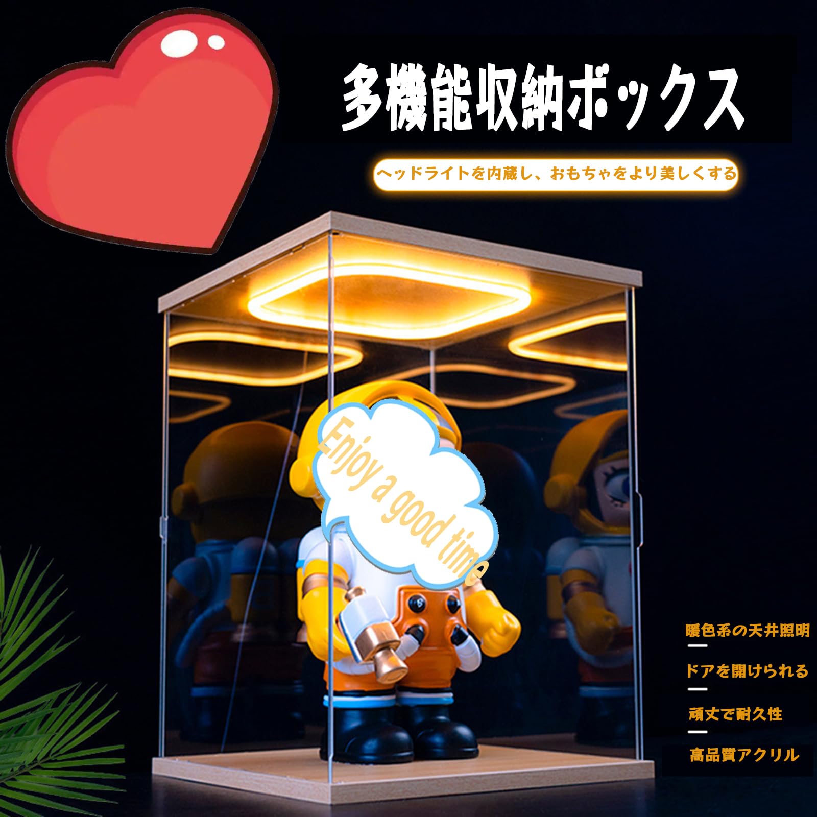 木製ガラスケース LED照明付き Amazon.co.jp: Zenvita コレクションケース アクリル 大型 フィギュア