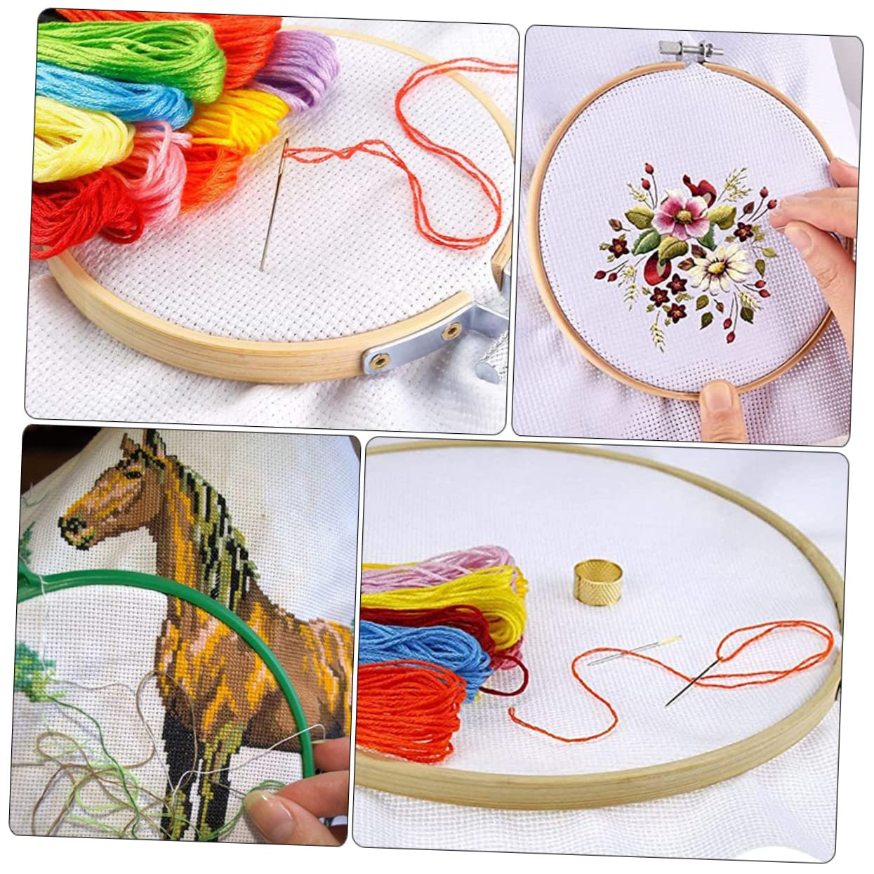 IWOWHERO Embroidery Fabric Set 14ct Cross Stitch Cloths Gridding Cloth for DIY Projects Comfortable Material Low Elasticity