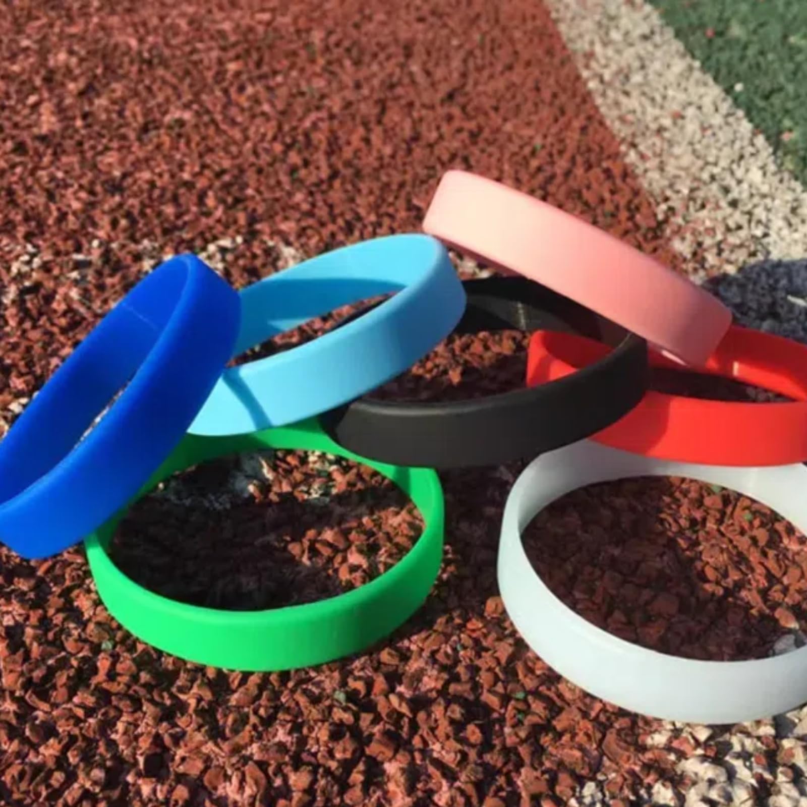 20Pcs Pink Silicone Wristbands,Elastic rubber Bracelets,Silicone Bracelets,Sports Rubber Bracelets for Events - Image 4
