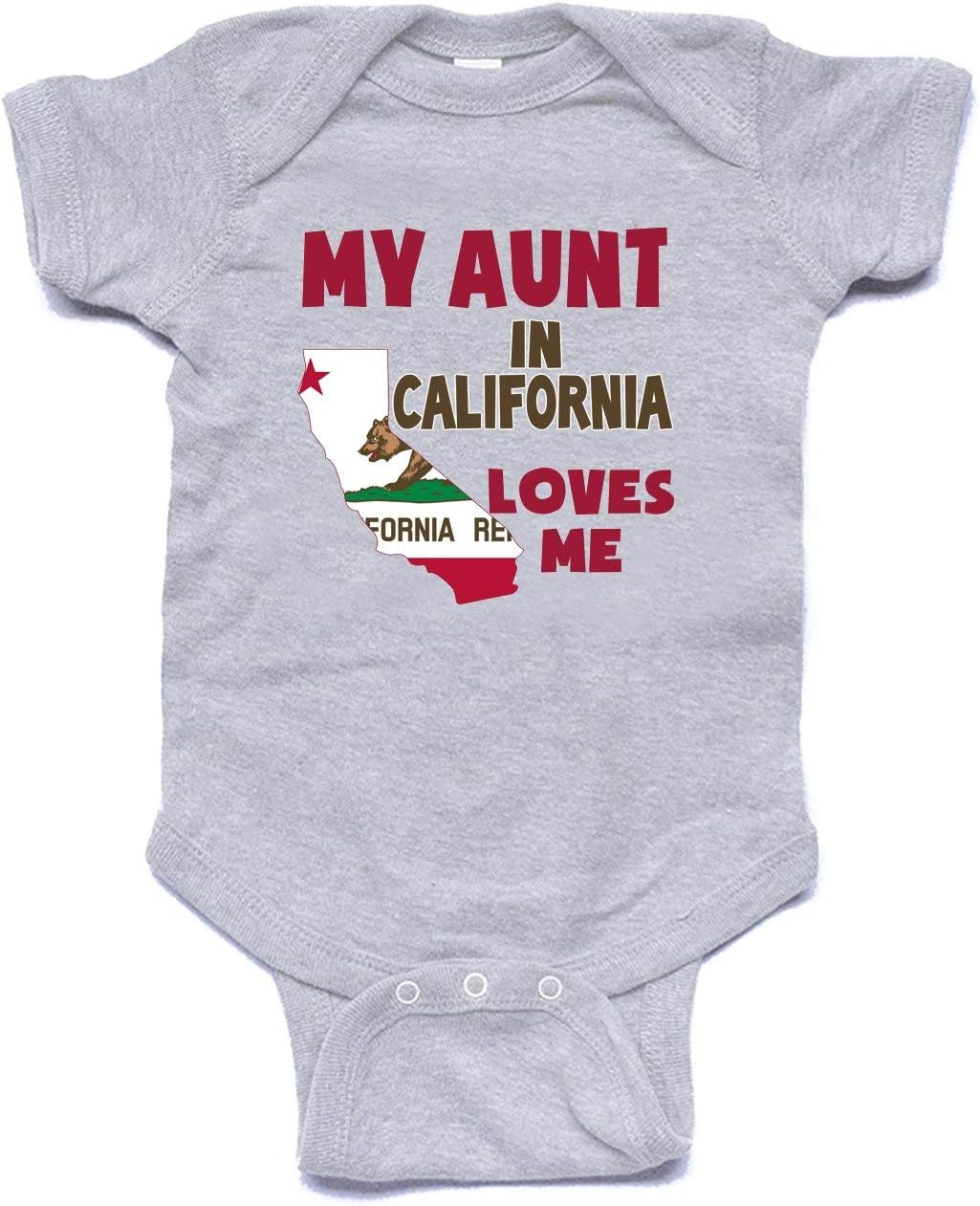 NanyCrafts Baby's My Aunt in California Loves me Bodysuit, My Aunt Loves me