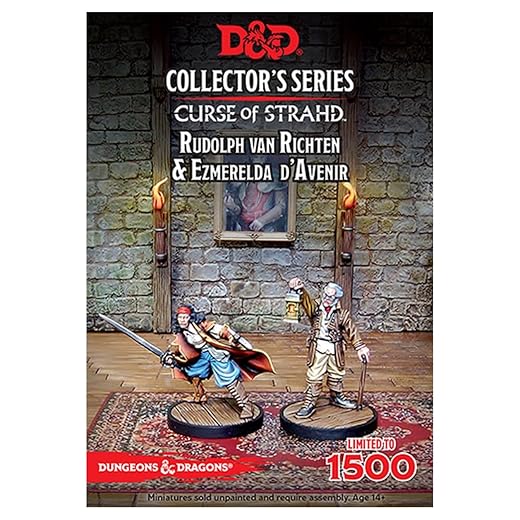 Gale Force Nine Dungeons & Dragons - "Curse of Strahd" Ezmerelda D'Avenir & Rudolph Van Richten (2 figs), Multicolor