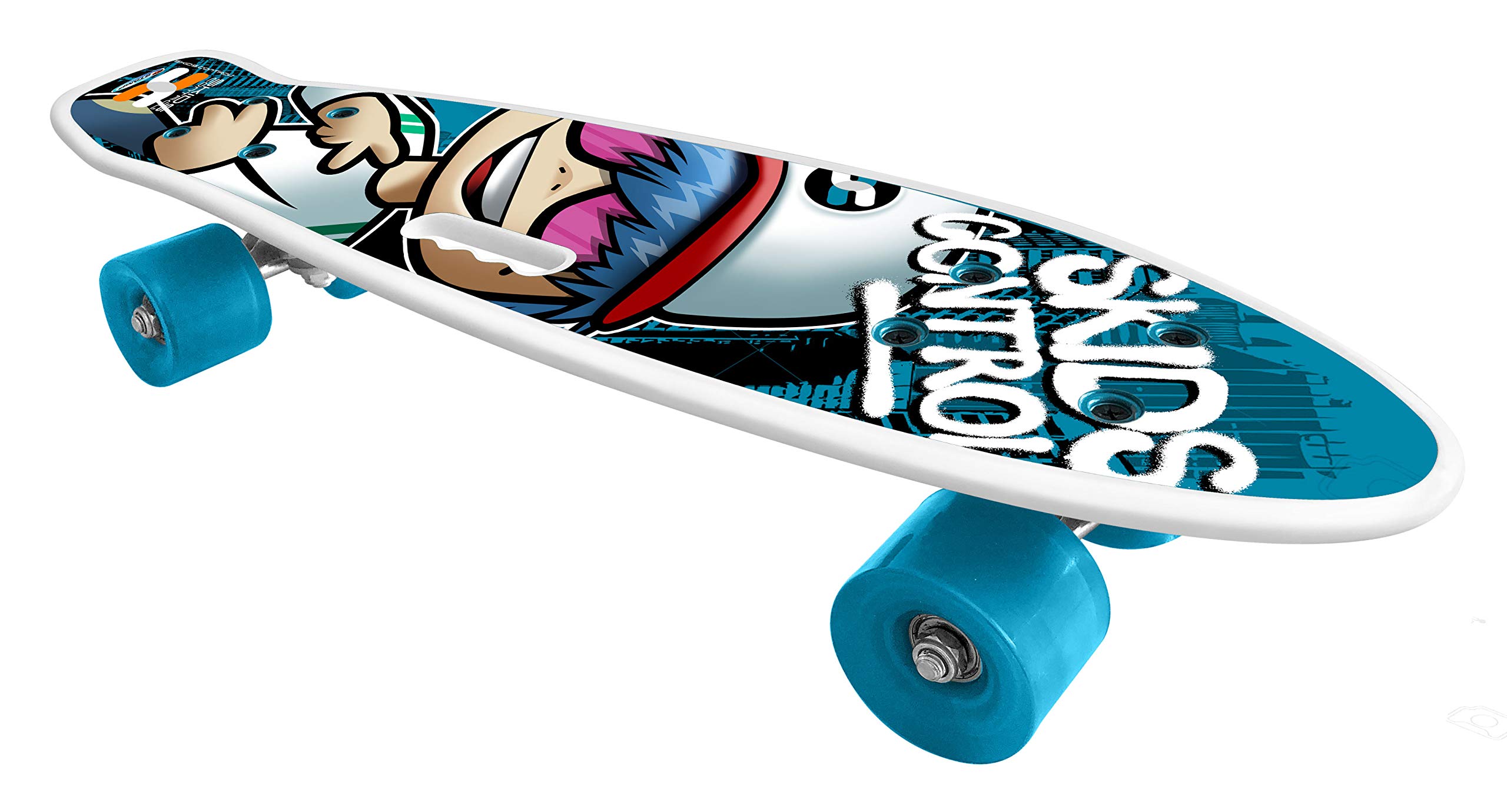 STAMP Skateboard 22 x 6 con manico Skids Control, JS100310, WHITE, 22 POLLICI