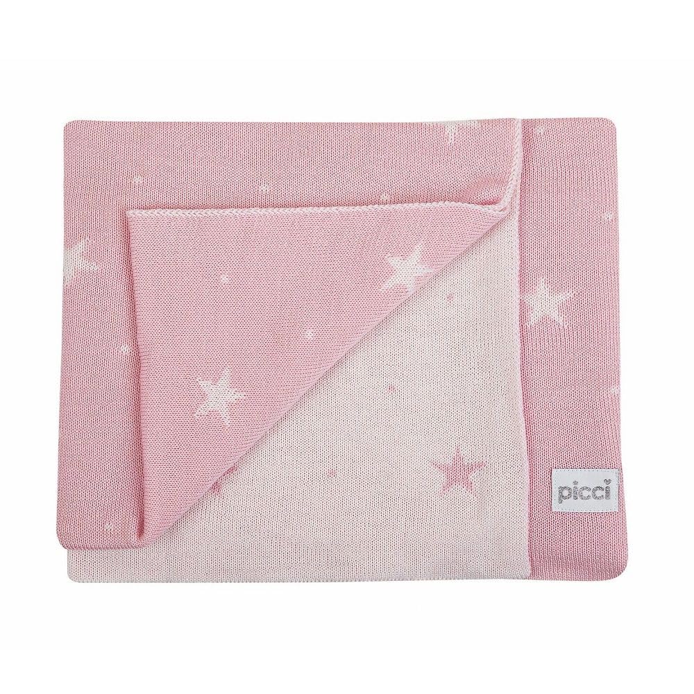 Copertina Culla Lana Picci Milky Double Stelle Cod PC106LD2501 Var. 01 Rosa