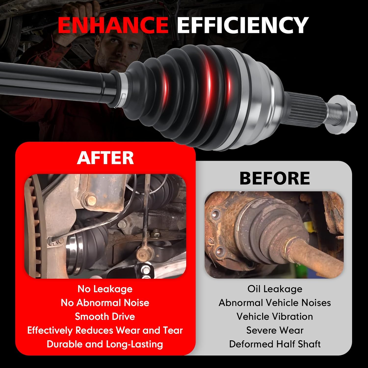 CV Axle Shaft Assembly Compatible with Nissan Altima 2007 2008 2009 2010 2011 2012 2013 Front Right Replaces# 66-6264