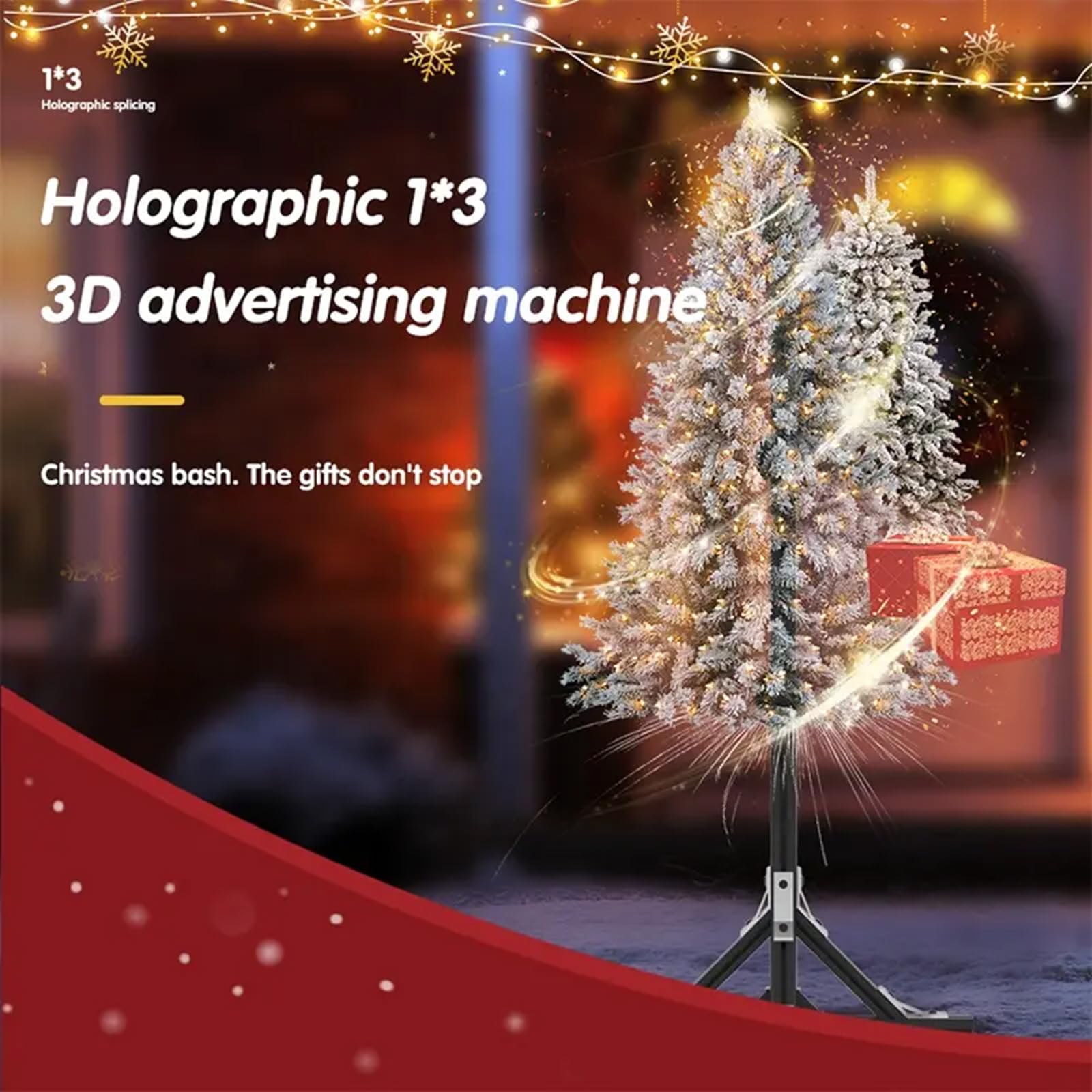 Display A Ventaglio Olografico 3D, Macchina Pubblicitaria, Proiezione Olografica Rotante, Attrezzatura Pubblicitaria Animata Rotante con Supporto per Insegne di Negozi Aziendali, Bar