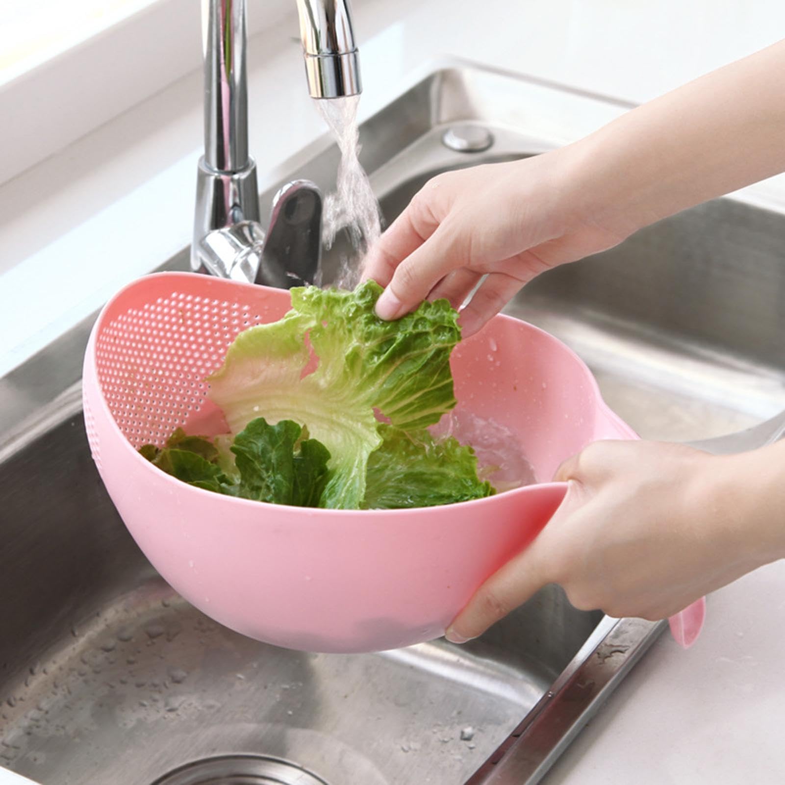 Passoire Lavage Riz Et Légumes - Panier Tamis Plastique 13x18x24 Cm - Égouttage Rapide, Anse Pratique