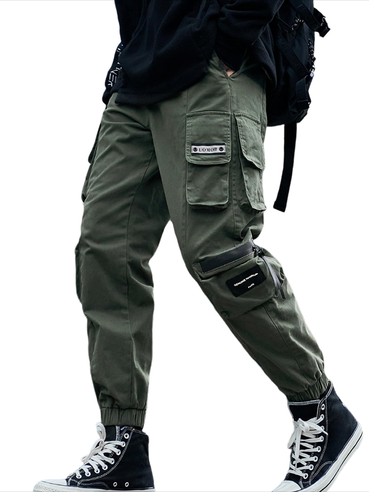 Men's Jogger Pants Techwear Hip Hop Harem Pants Streetwear Tactical Track Pants with Drawstring