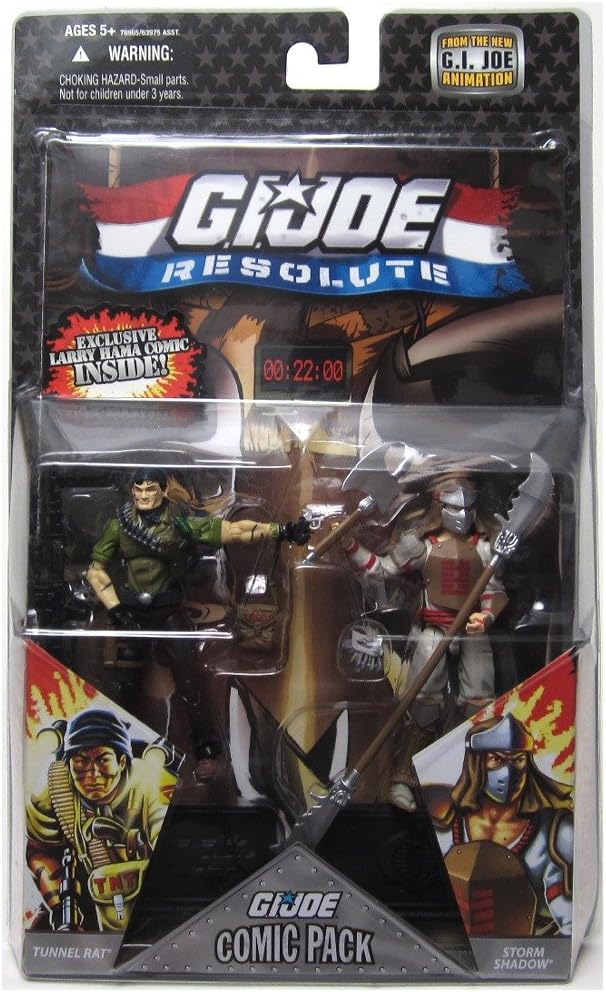 G. I. Joe G.I. Joe Hasbro 25Th Anniversary 3 3/4 Wave 8 Action Figures Comic Book 2Pack Tunnel Rat Vs. Storm Shadow