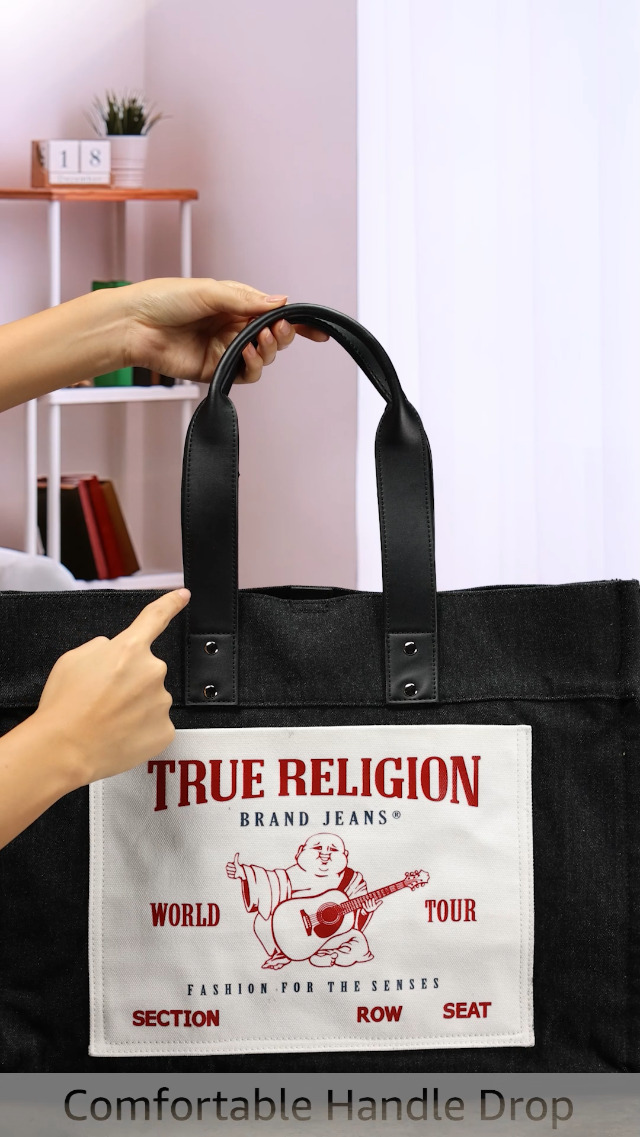 Bolso Tote True Religion de lona para viaje y hombro miniatura 7