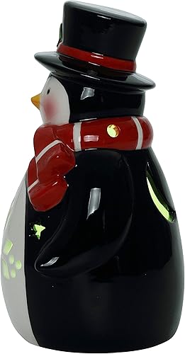 Miniatura 2 de Stephanie Imports Estatua de mesa LED de cerámica de pingüino