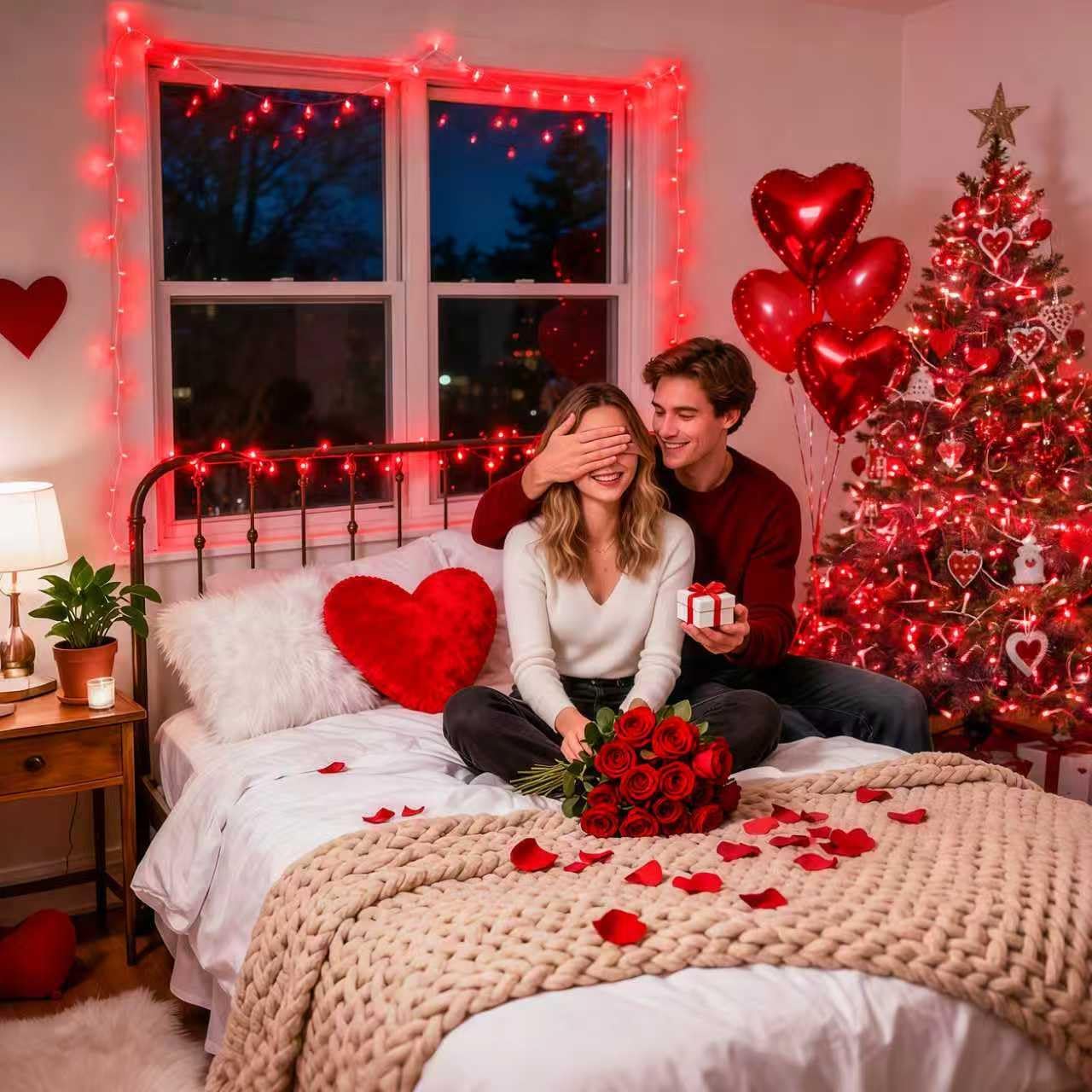 JMEXSUSS Red Valentines Day Decor Lights Clear Wire, 66ft 200 LED Red Christmas String Twinkle Fairy Lights Outdoor Indoor Plug in for Room Party Tree Valentines Day Decorations - Image 4