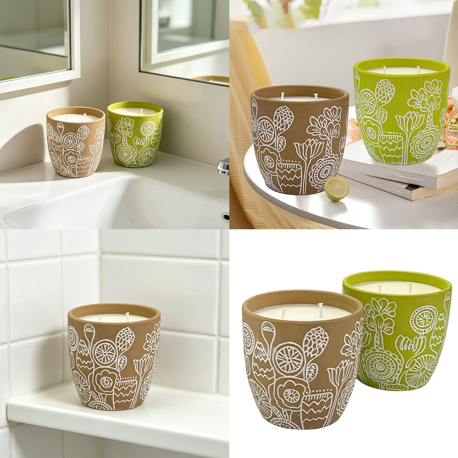 Paquete de 2 velas aromáticas grandes de mezcla de soja con fragancias naturales para la relajación y aromaterapia en la oficina en casa