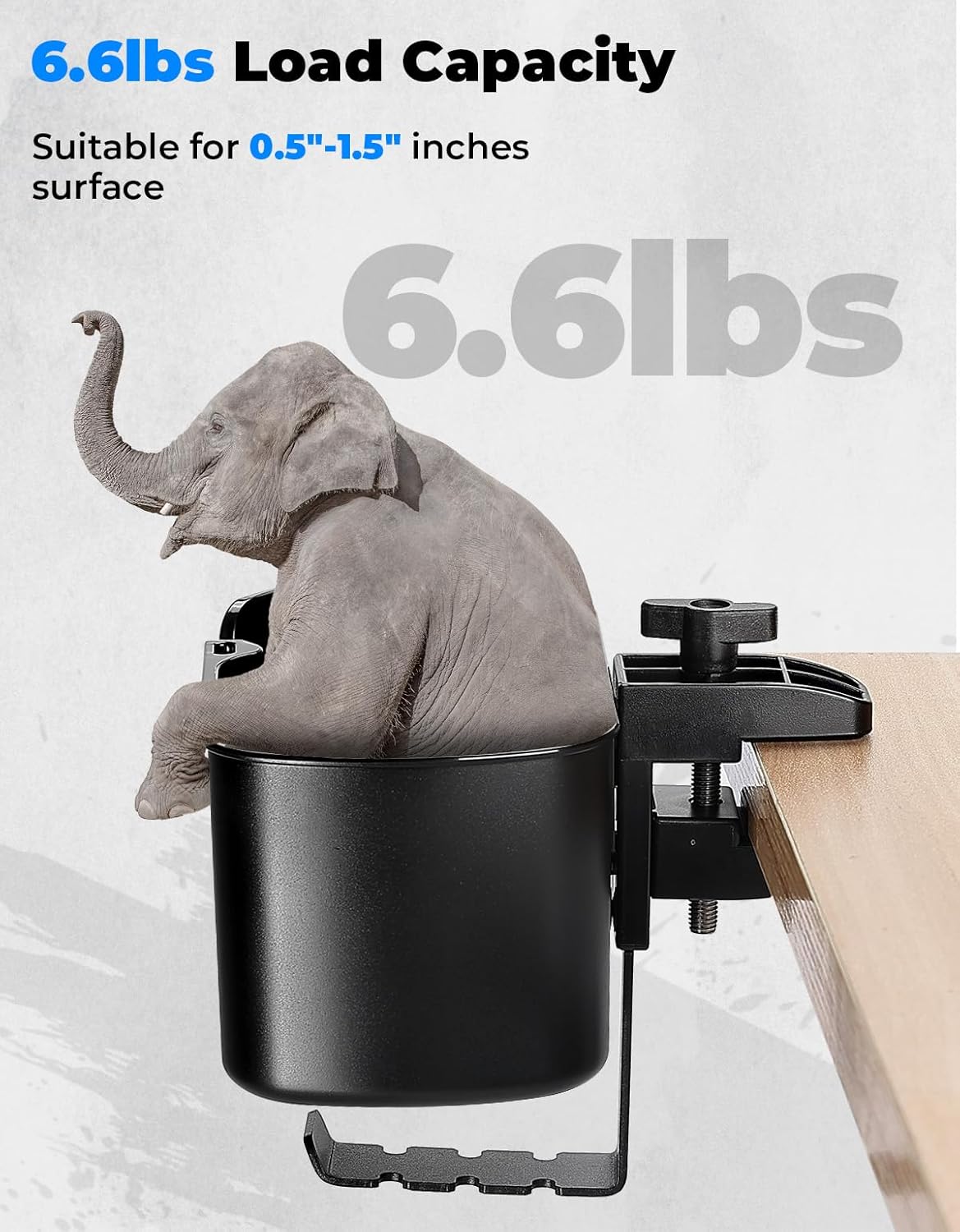 KEMIMOTO Desk Cup Holder with Headphone Hanger, 2 in 1 Caddy Organizer for Office Table, Lawn Chair, Golf Cart, Pontoon Boat, Fit for Most 18-32 oz Bottles (1) - Image 6