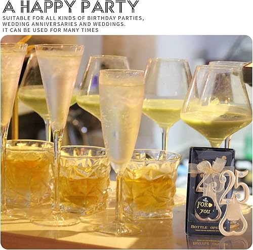 Miniatura 8 de Paquete de 36 abridores creativos de botellas para regalos de fiesta de cumpleaños de 25 o aniversario de boda, regalos de fiesta de cumpleaños con