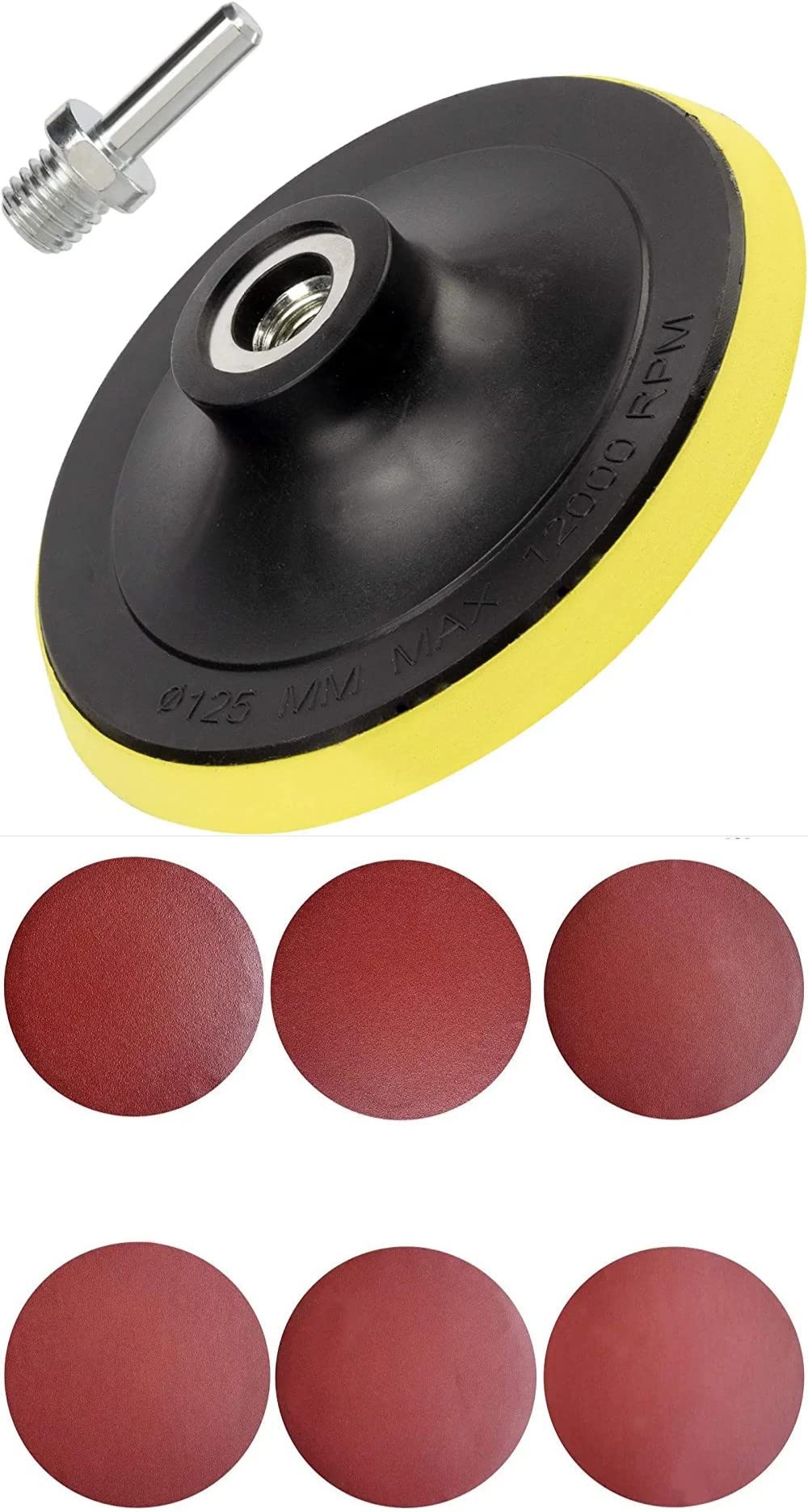 ABBASALI Abrasives Sand Disc 5 Inch 10 pcs Adhesive Discs Sandpaper for Random Orbital Sander Pads, with Different Grits for Wood, Automotive, Metal With 5" Valcro Pad (600 Grit)