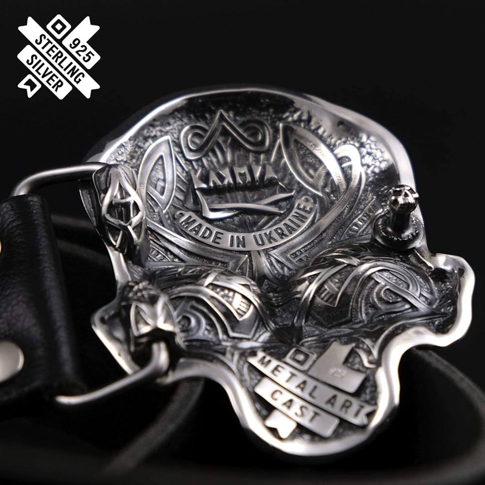 アクセサリー LYNCH SILVERSMITH SKULL BUCKLE BELT Amazon.com: Skull belt buckle, Human skull solid silver belt