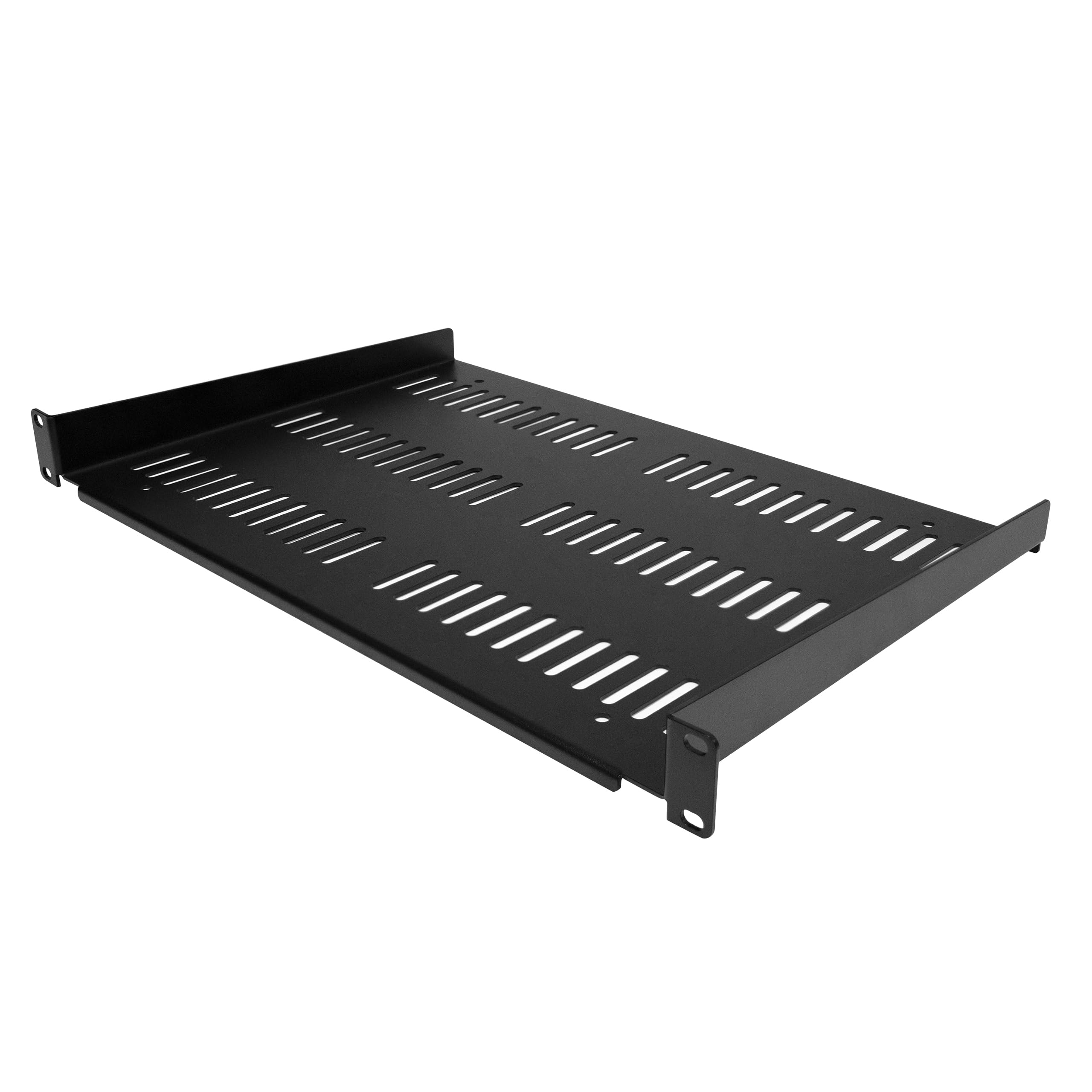StarTech Étagère Ventilée 1U 19", 30,5cm, 25kg, Noir (SHELF-1U-12-FIXED-V) | Plateau cantilever universel, Rack serveur, Équipement réseau, Baie brassage, Acier