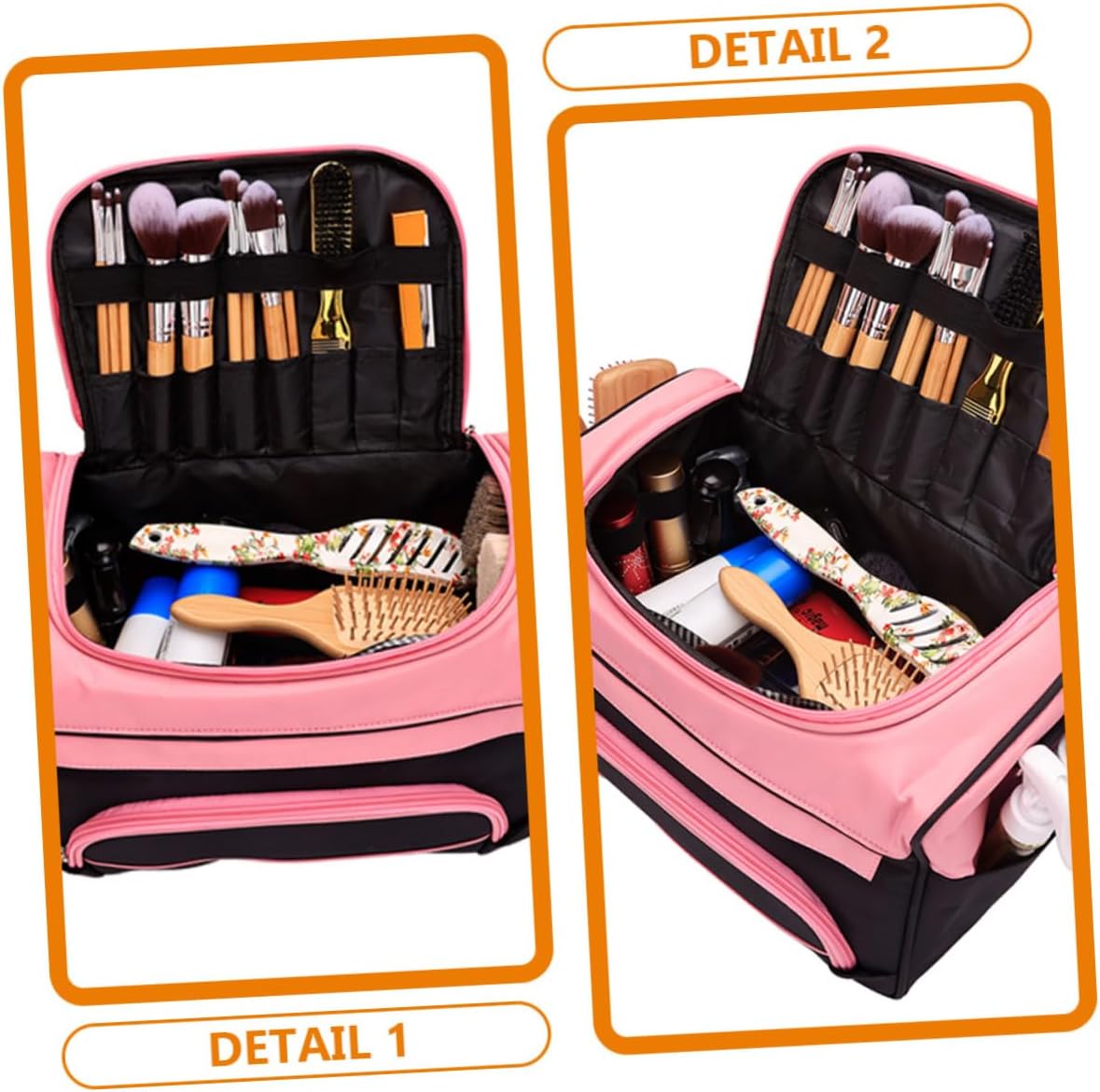 Large Hairdresser Bag Multi-Functional Hair Styling Tools Organizer for Barbers Travel Case Dividers for Scissors Combs Hairdryers and Makeup Products Portable Hairstylist Storage