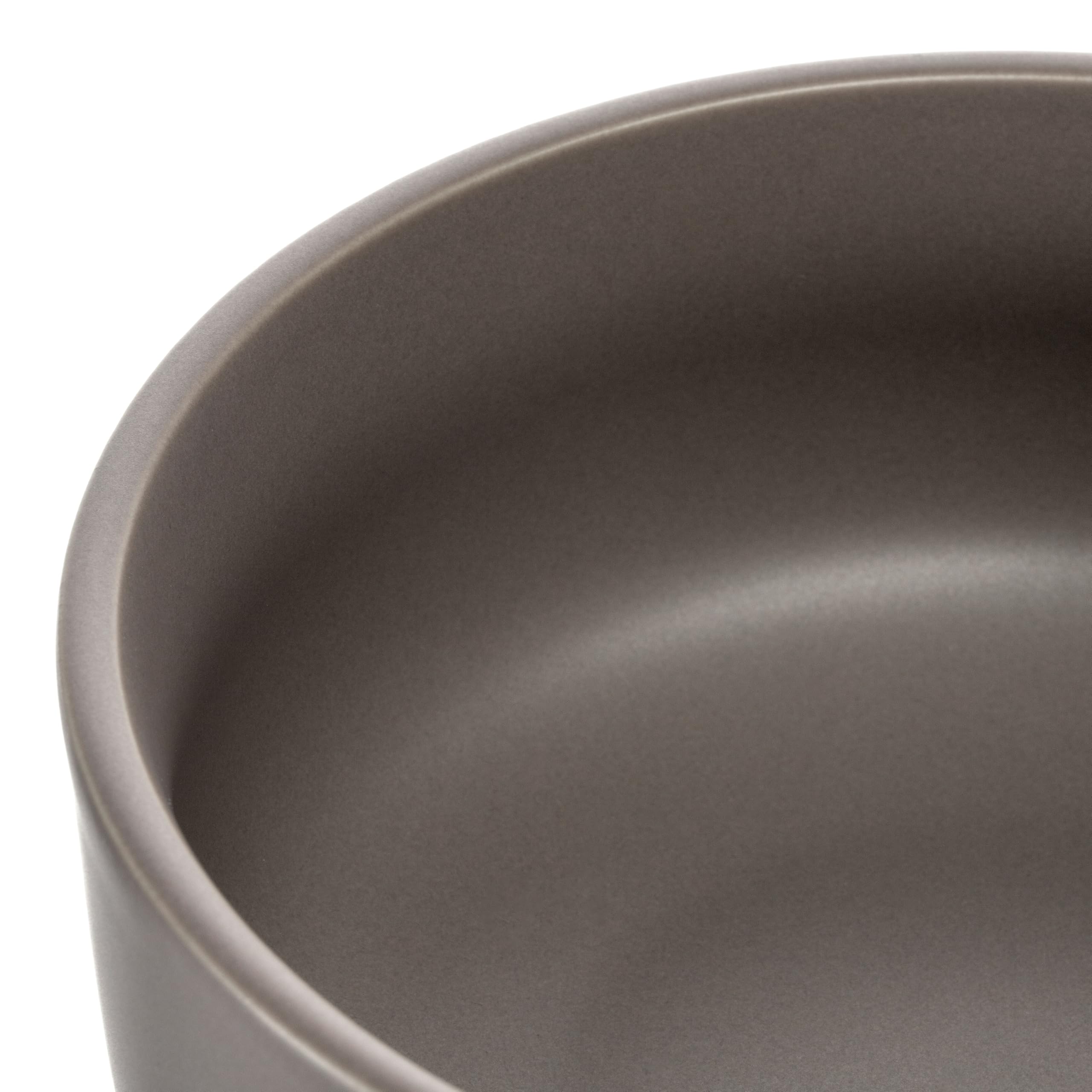 LEONARDO HOME Juego de 6 cuencos ROMA • Diámetro 15,7 cm • Apto para microondas y lavavajillas • Apilable • Vajilla de cerámica para 6 personas • Cuenco de postre, superficie ligeramente mate • gris