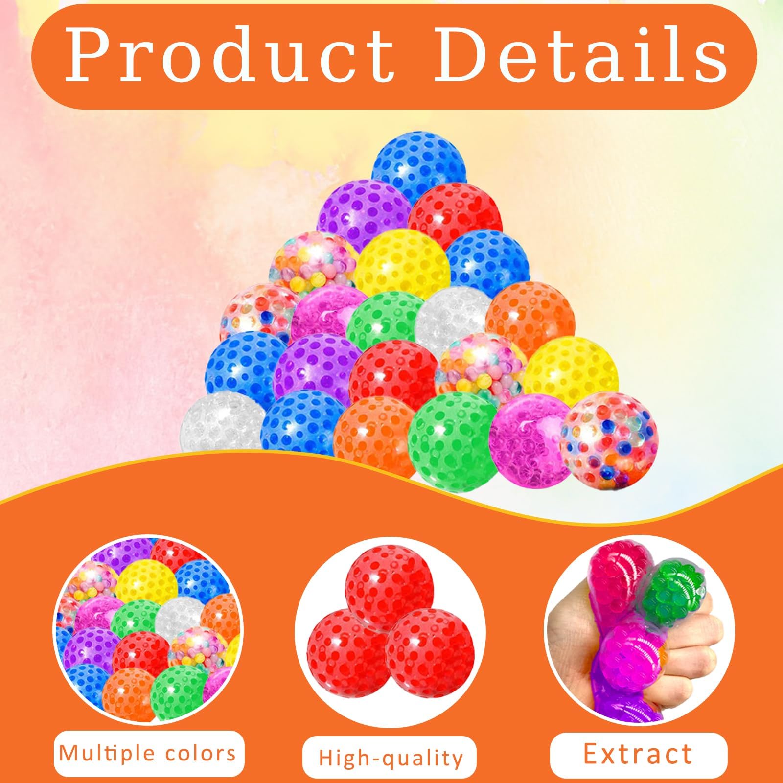 22 PCS Random Color squishy sensory balls squishy balls,stress ball for teens Reduce Pressure Suitable for Giving Gifts on Birthdays Holidays and teen's Day - Image 3