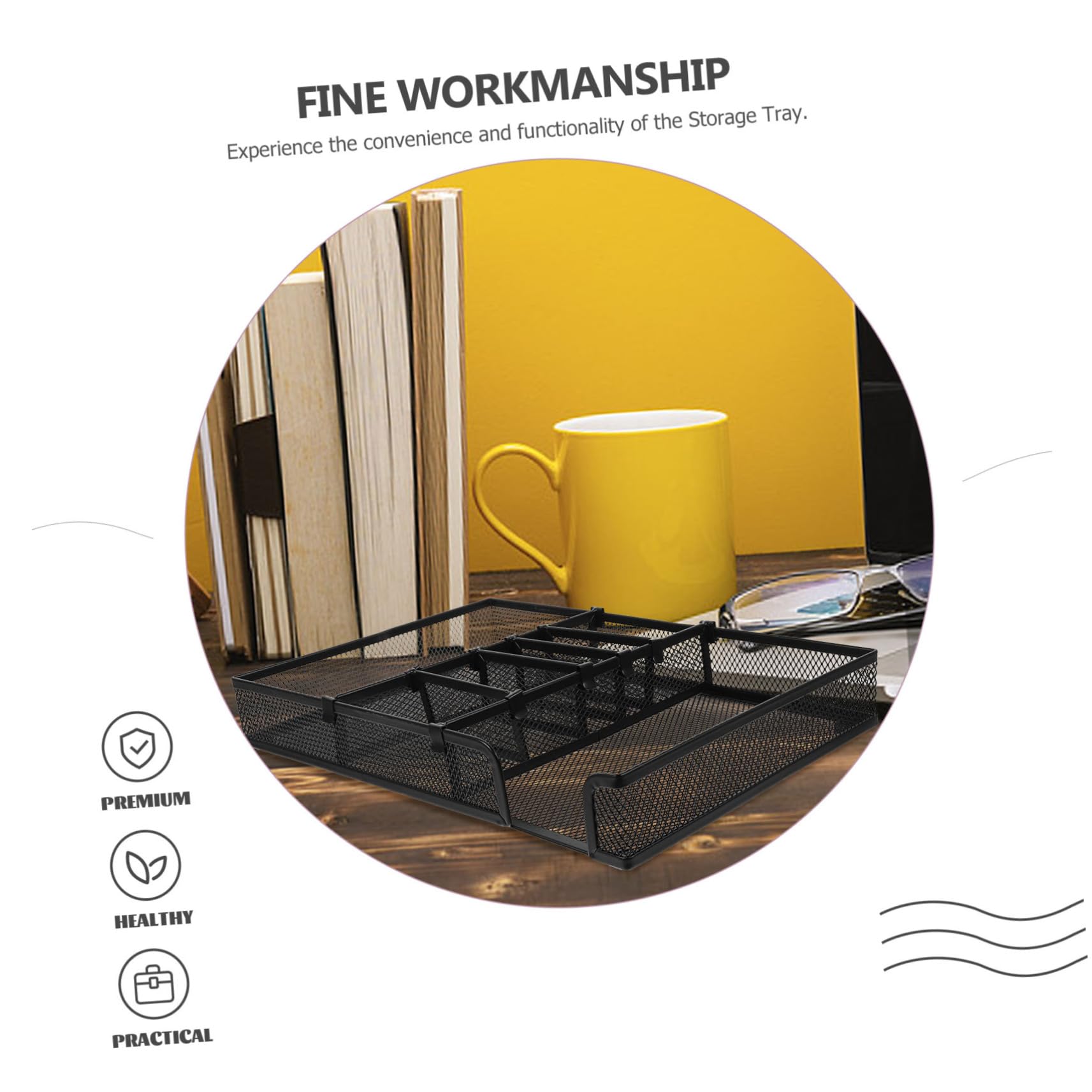 Organizador de Escritorio de Hierro Negro para Papelería y Oficina | Sistema Práctico de Orden, Diseño Versátil, Limpieza Sencilla y Ahorro de Espacio en Mesa